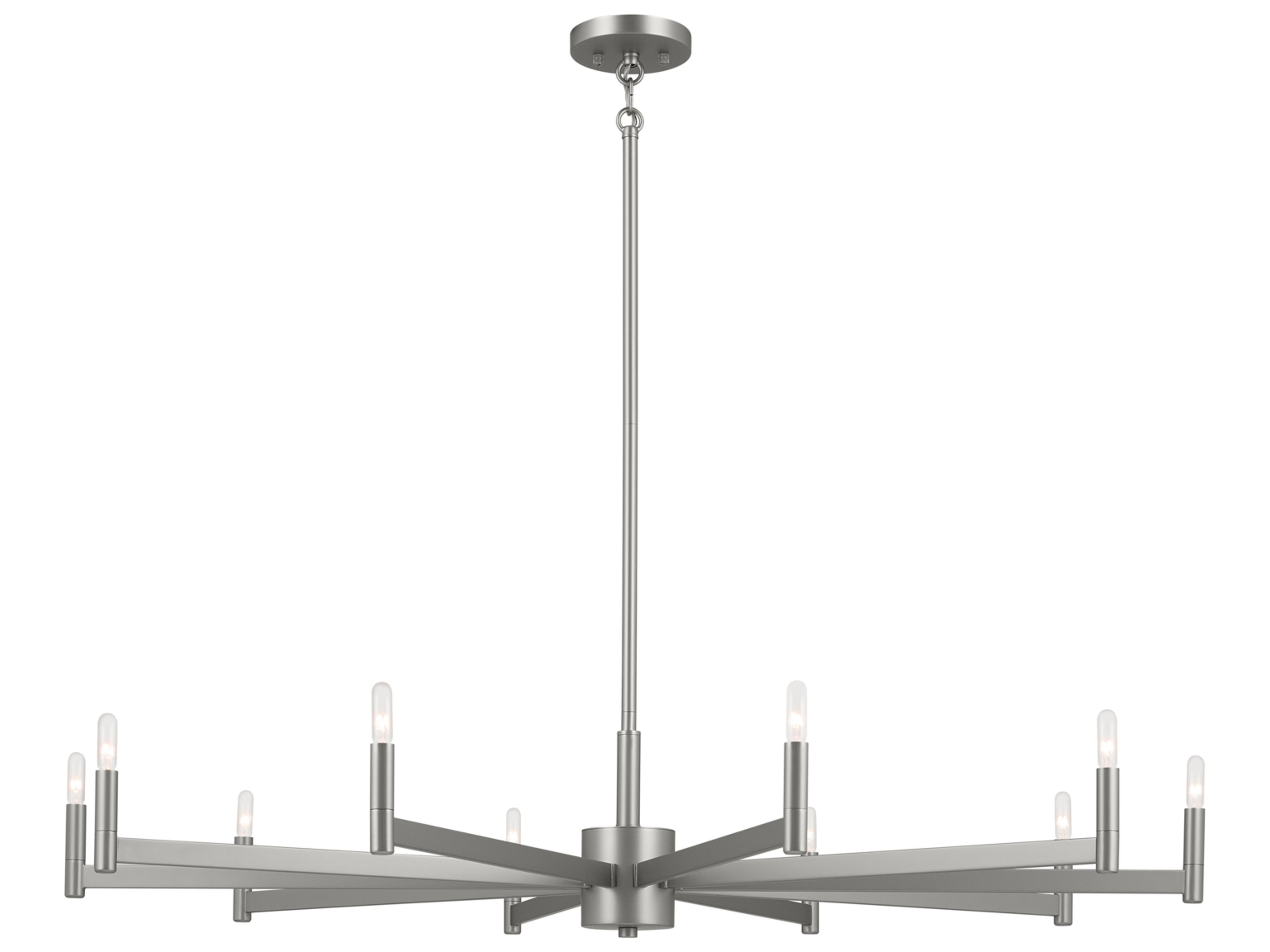 Erzo 10-Light Satin Nickel Candelabra Linear Chandelier