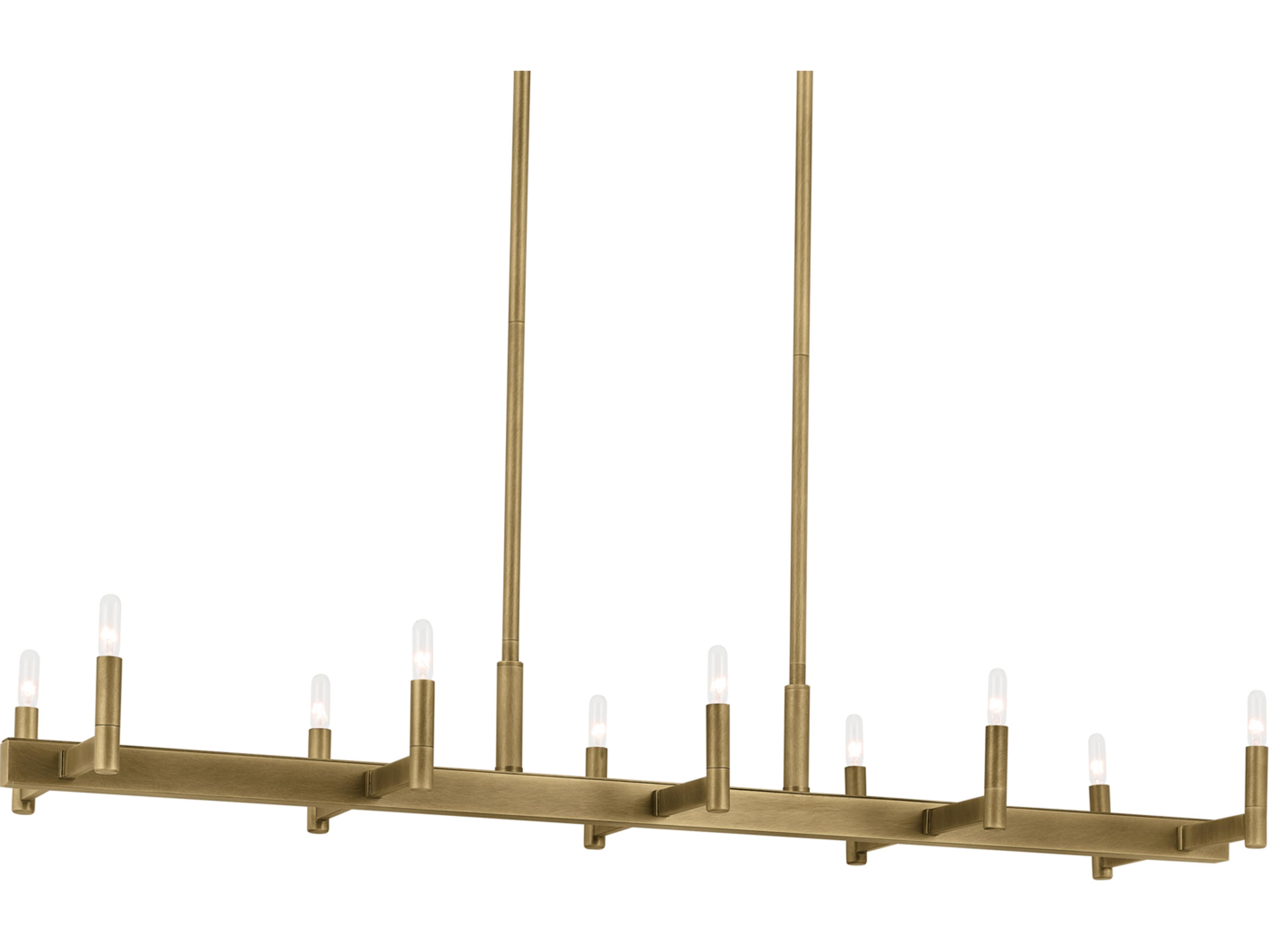 Kichler Erzo 10-Light Natural Brass Linear Island Pendant