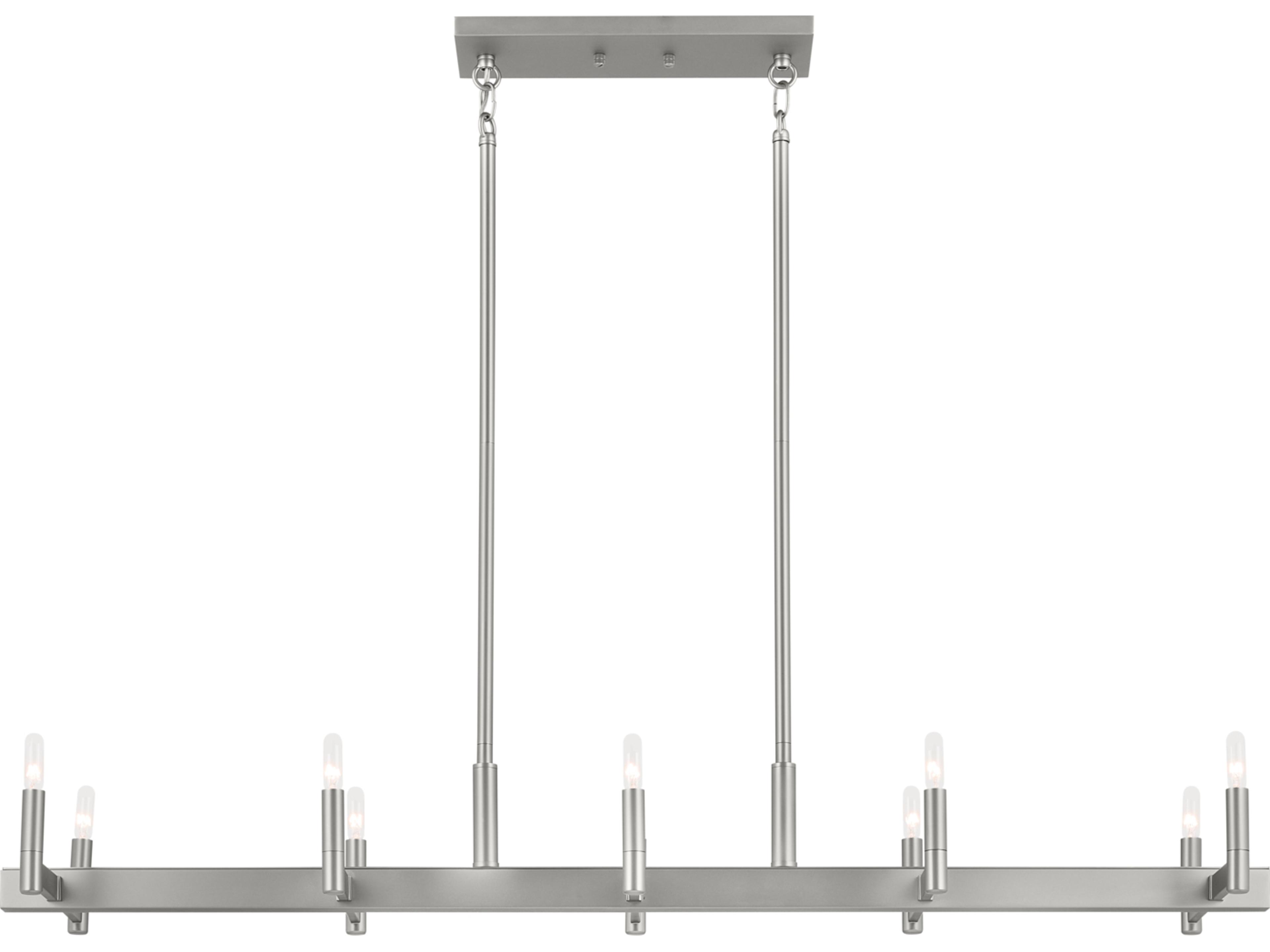 Kichler Erzo 10-Light Satin Nickel Linear Island Pendant