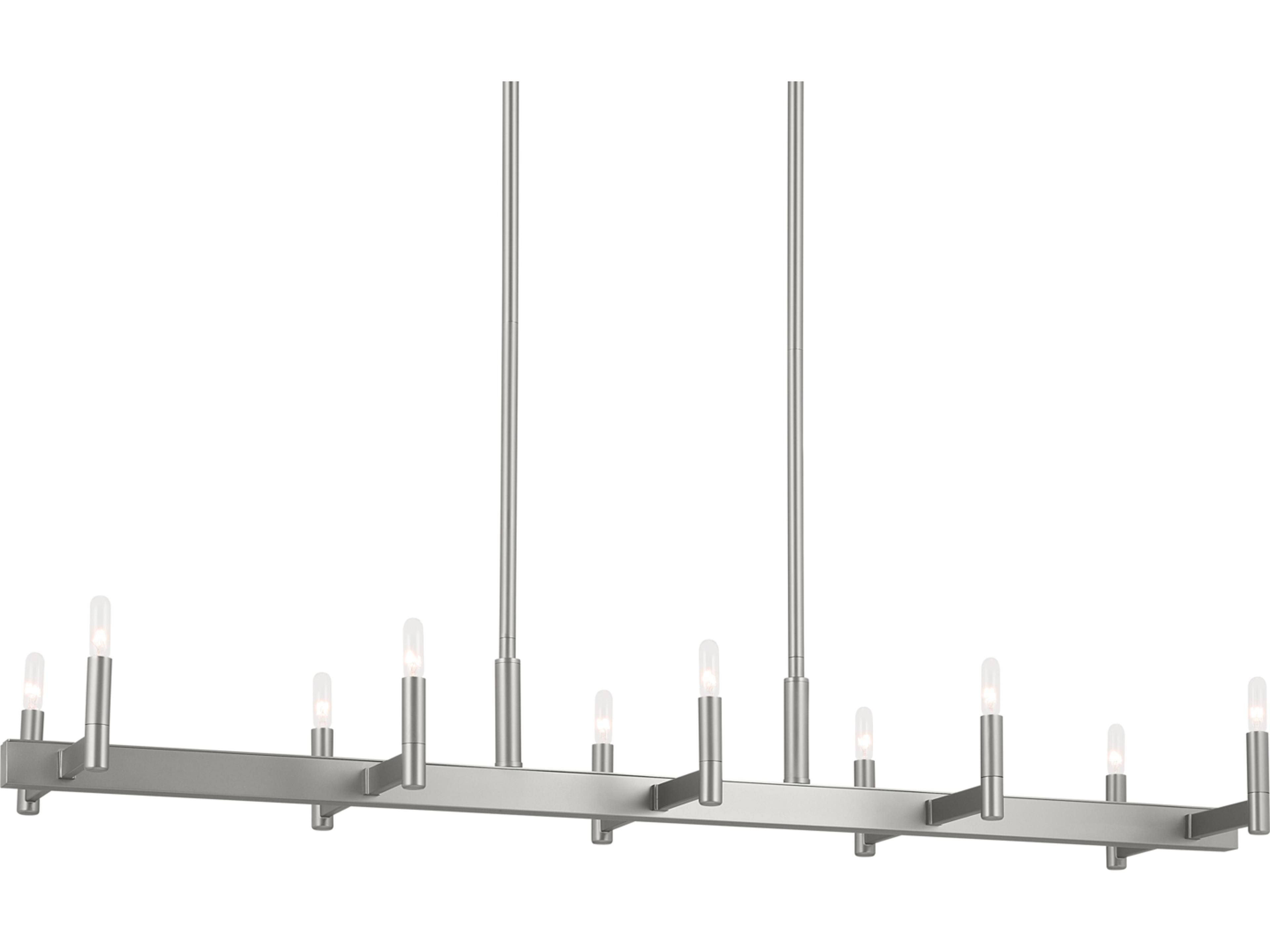Kichler Erzo 10-Light Satin Nickel Linear Island Pendant