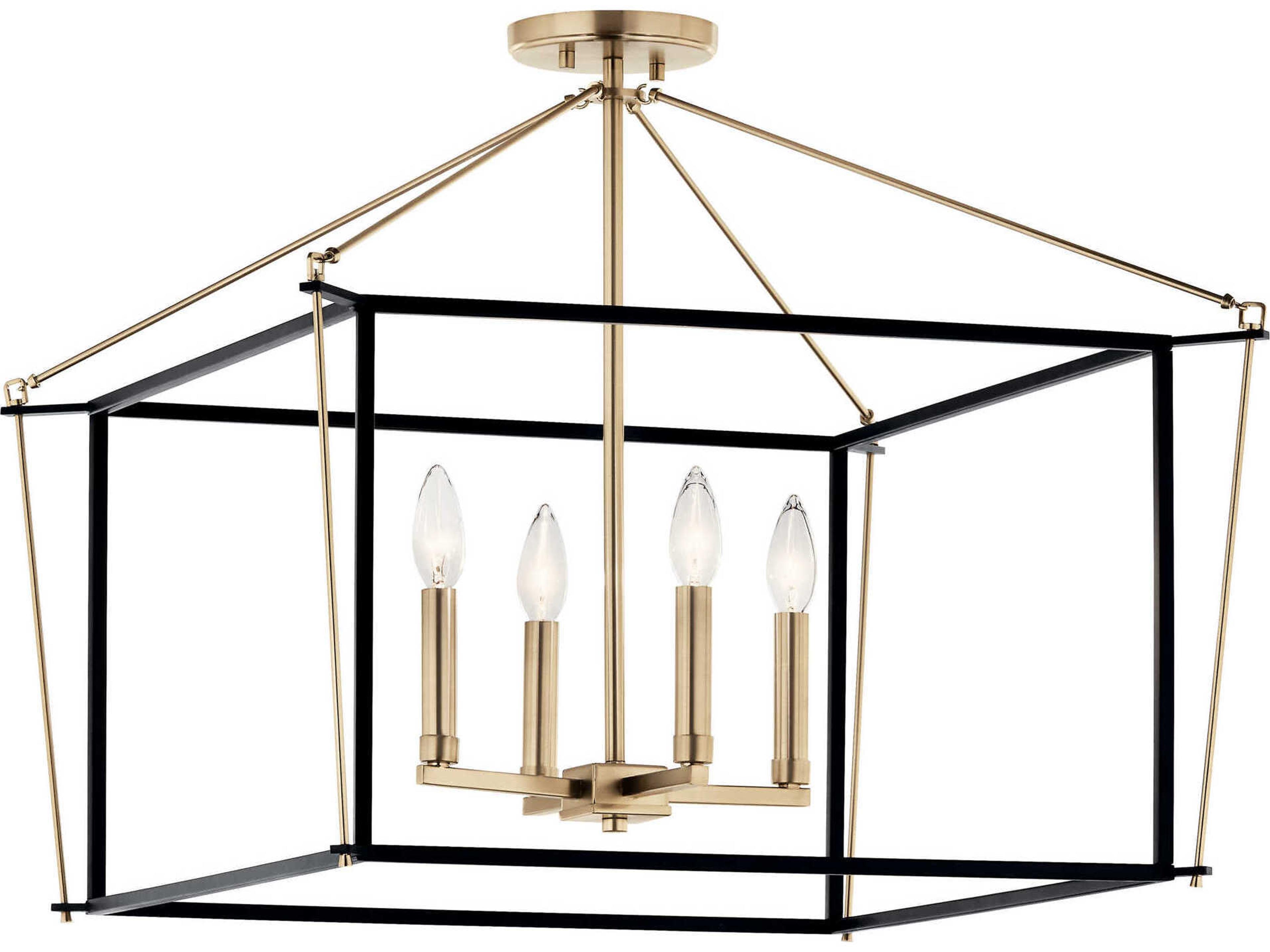Eisley 4-Light Champagne Bronze Semi Flush Mount