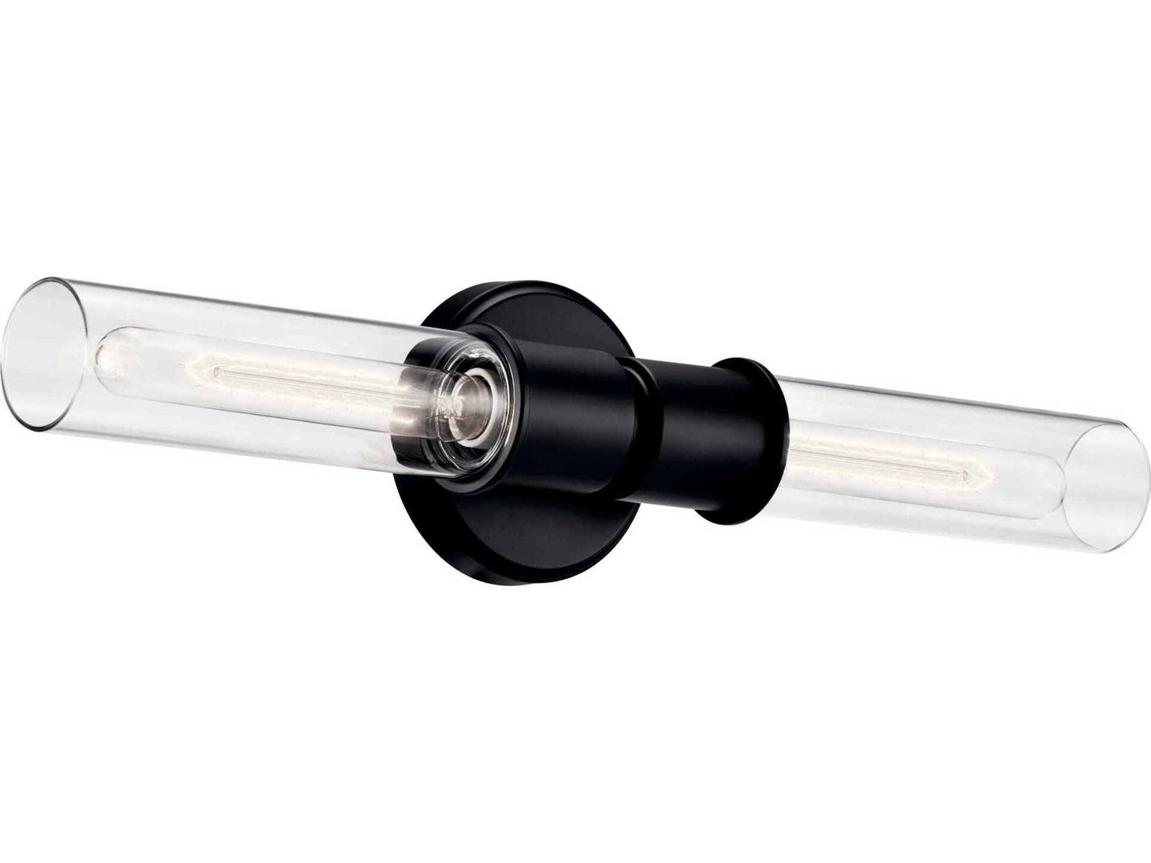 Aviv 2-Light Black Wall Sconce