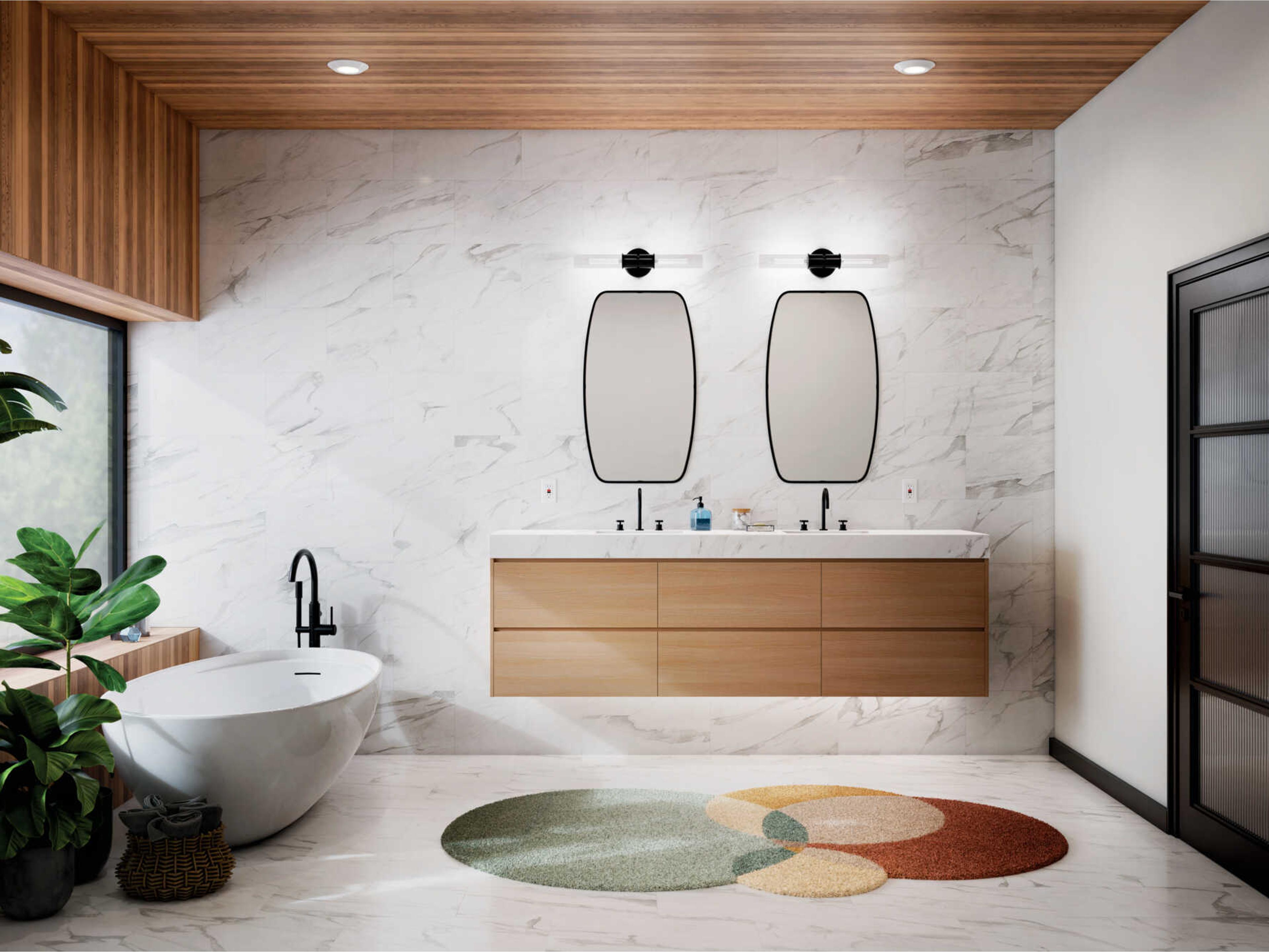 Kichler Aviv 2-Light Black Wall Sconce