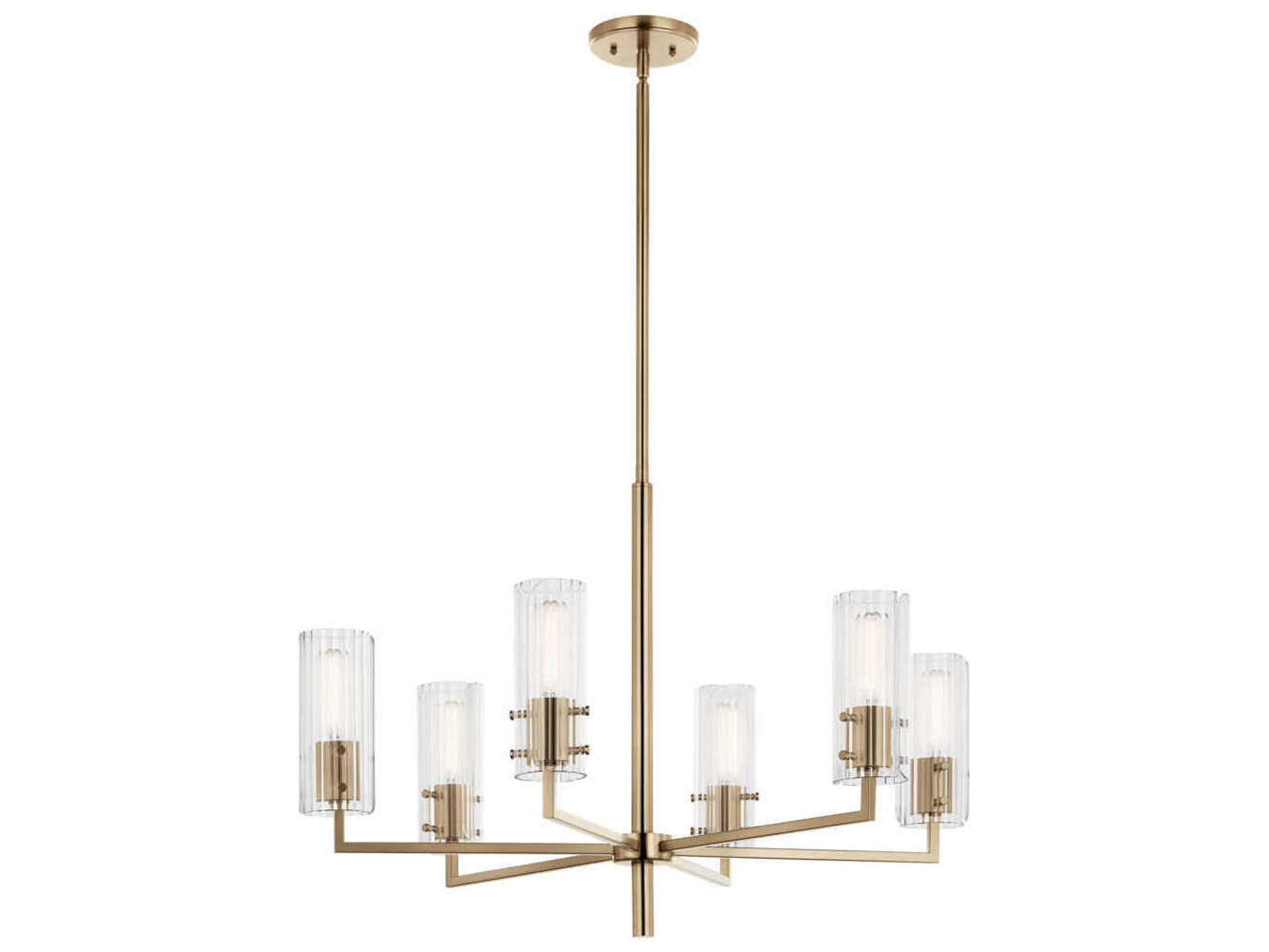 Velestino 6-Light Champagne Bronze Cylinder Chandelier