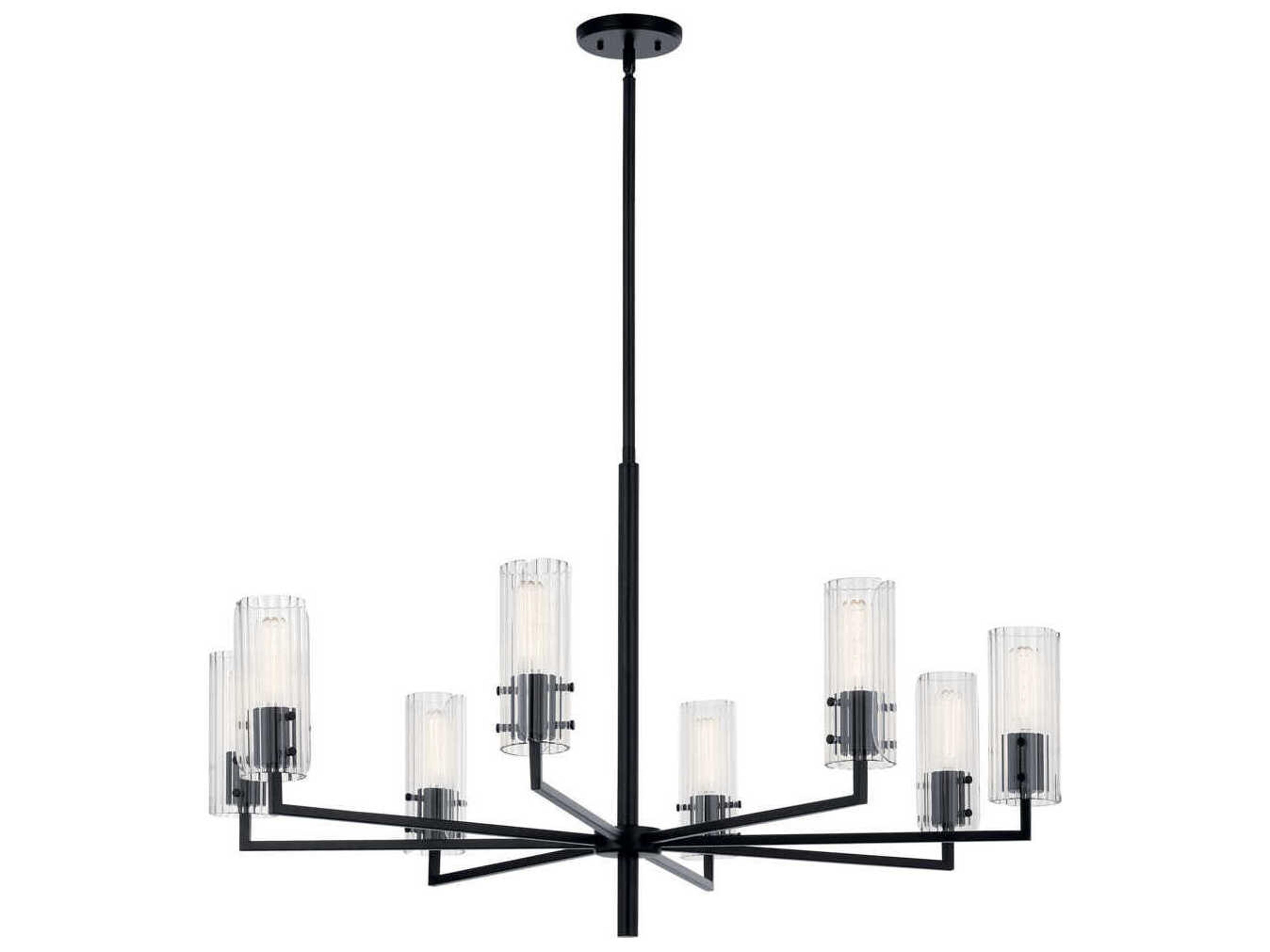 Velestino 8-Light Black Cylinder Chandelier