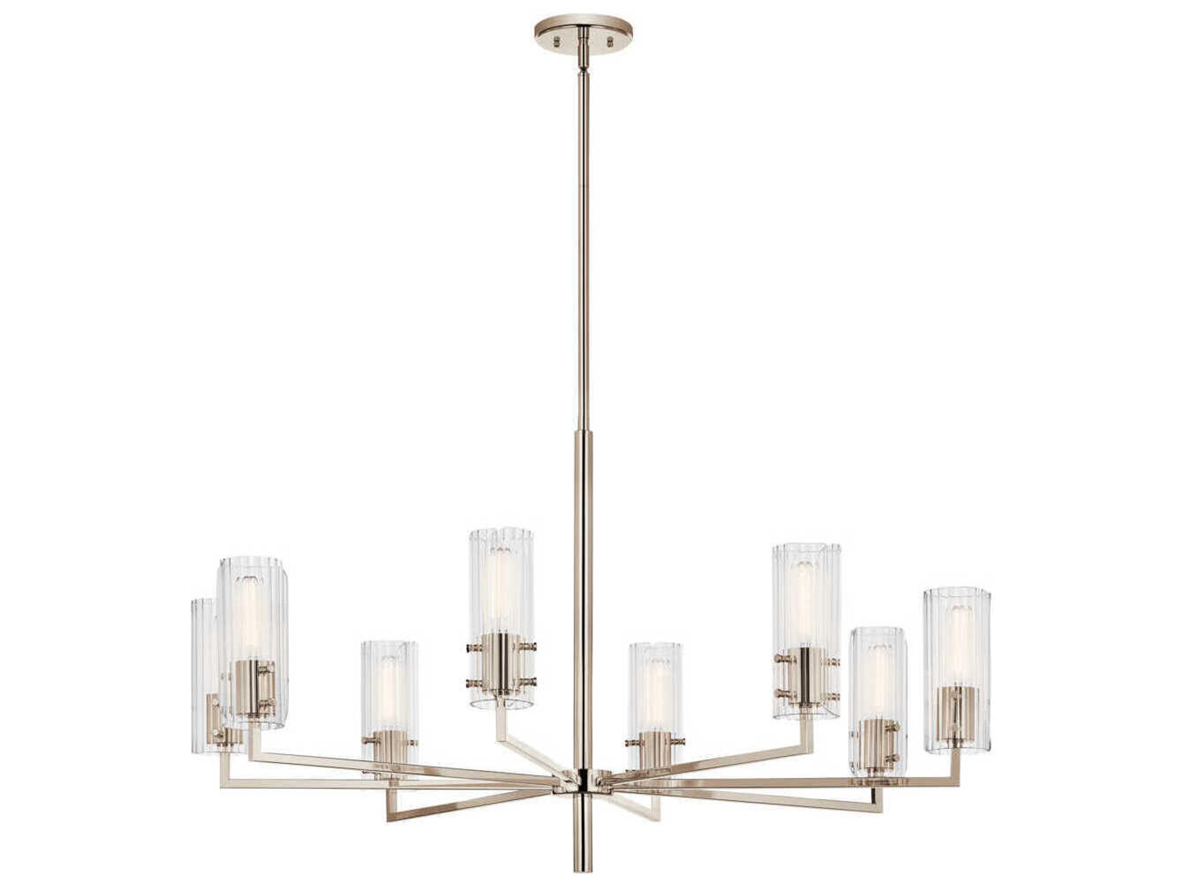 Velestino 8-Light Polished Nickel Cylinder Chandelier