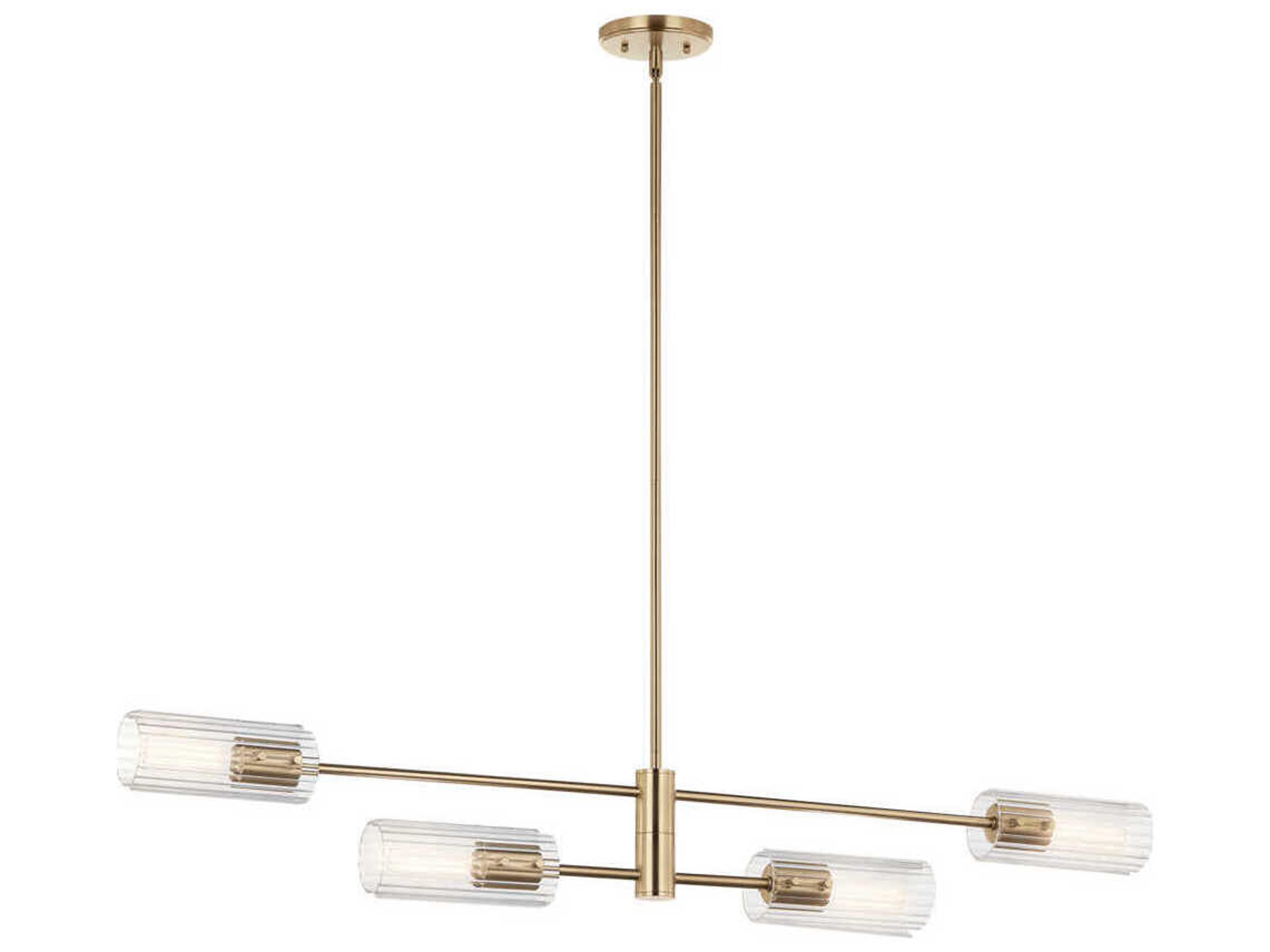Velestino 4-Light Champagne Bronze Cylinder Linear Island Pendant