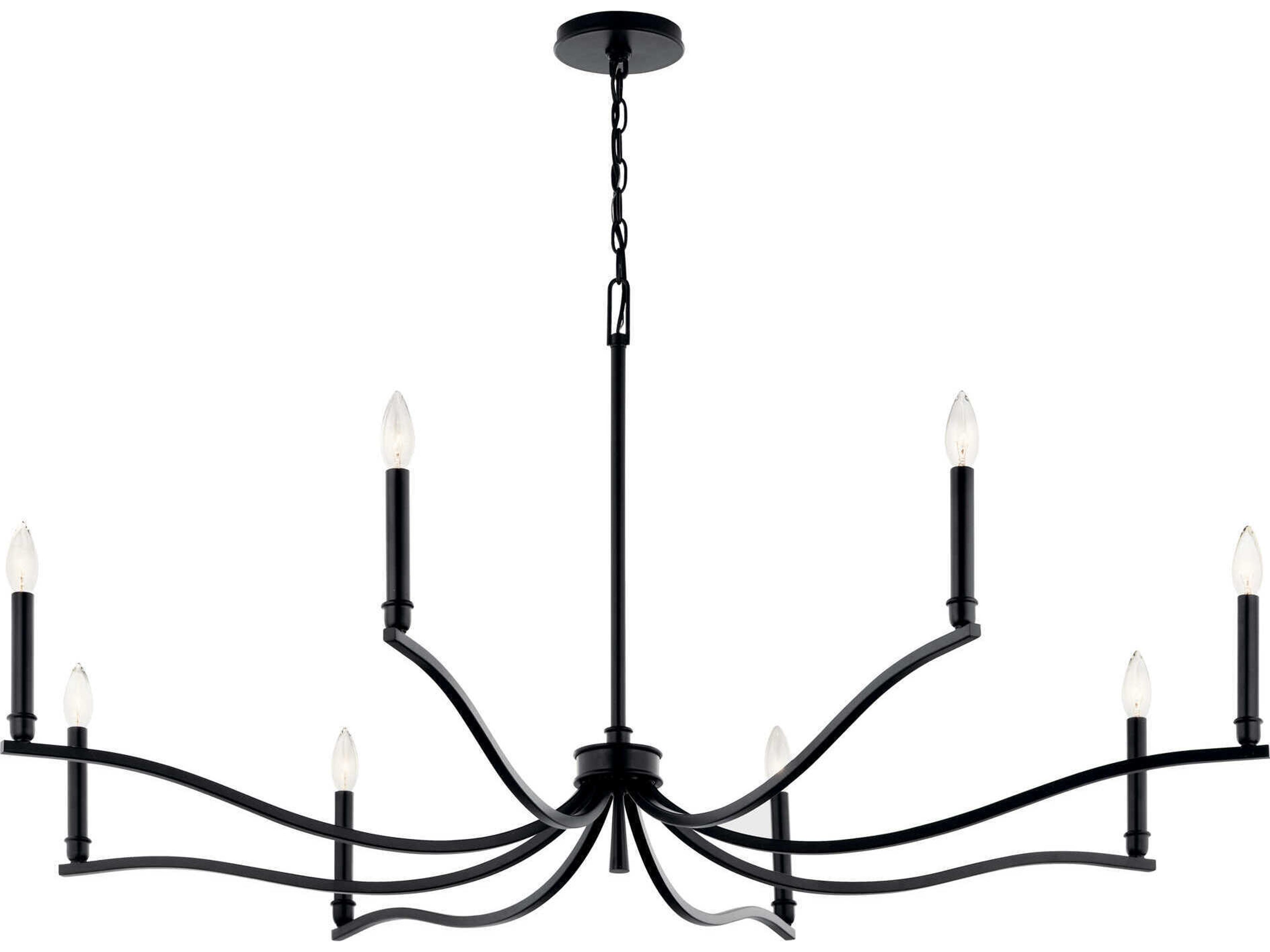Malene 8-Light Black Chandelier