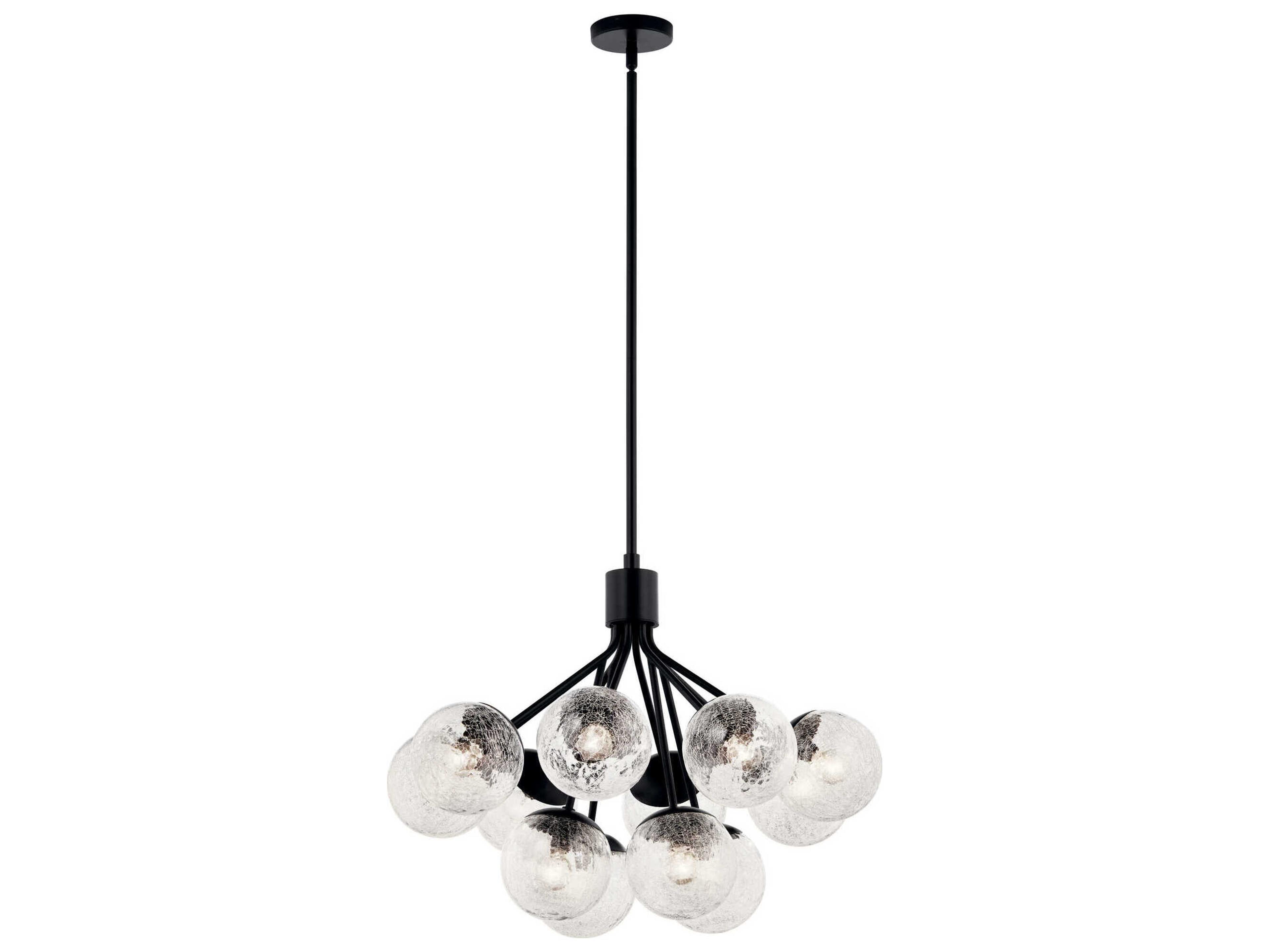 Silvarious 12-Light Black Chandelier