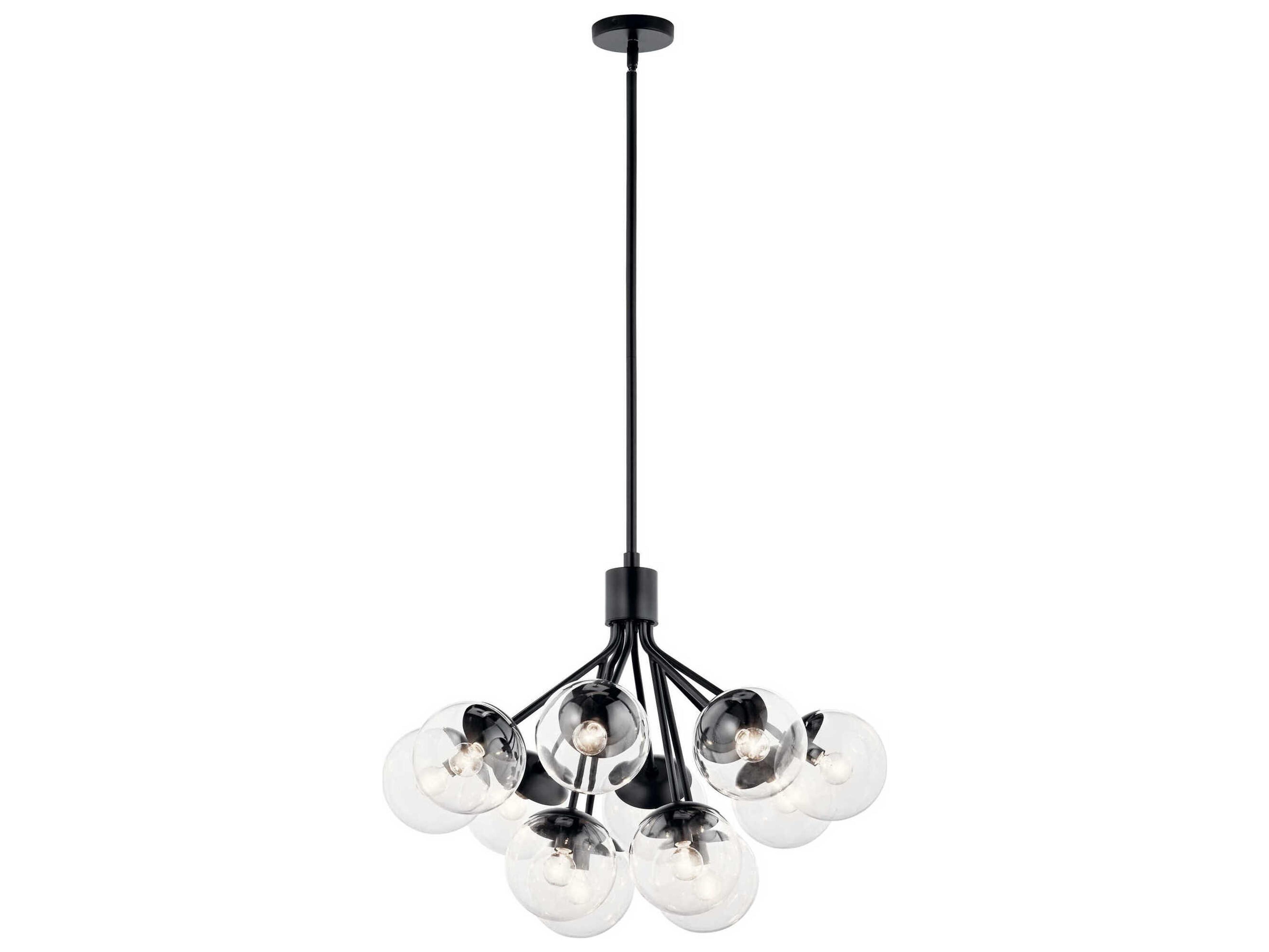 Silvarious 12-Light Black Chandelier