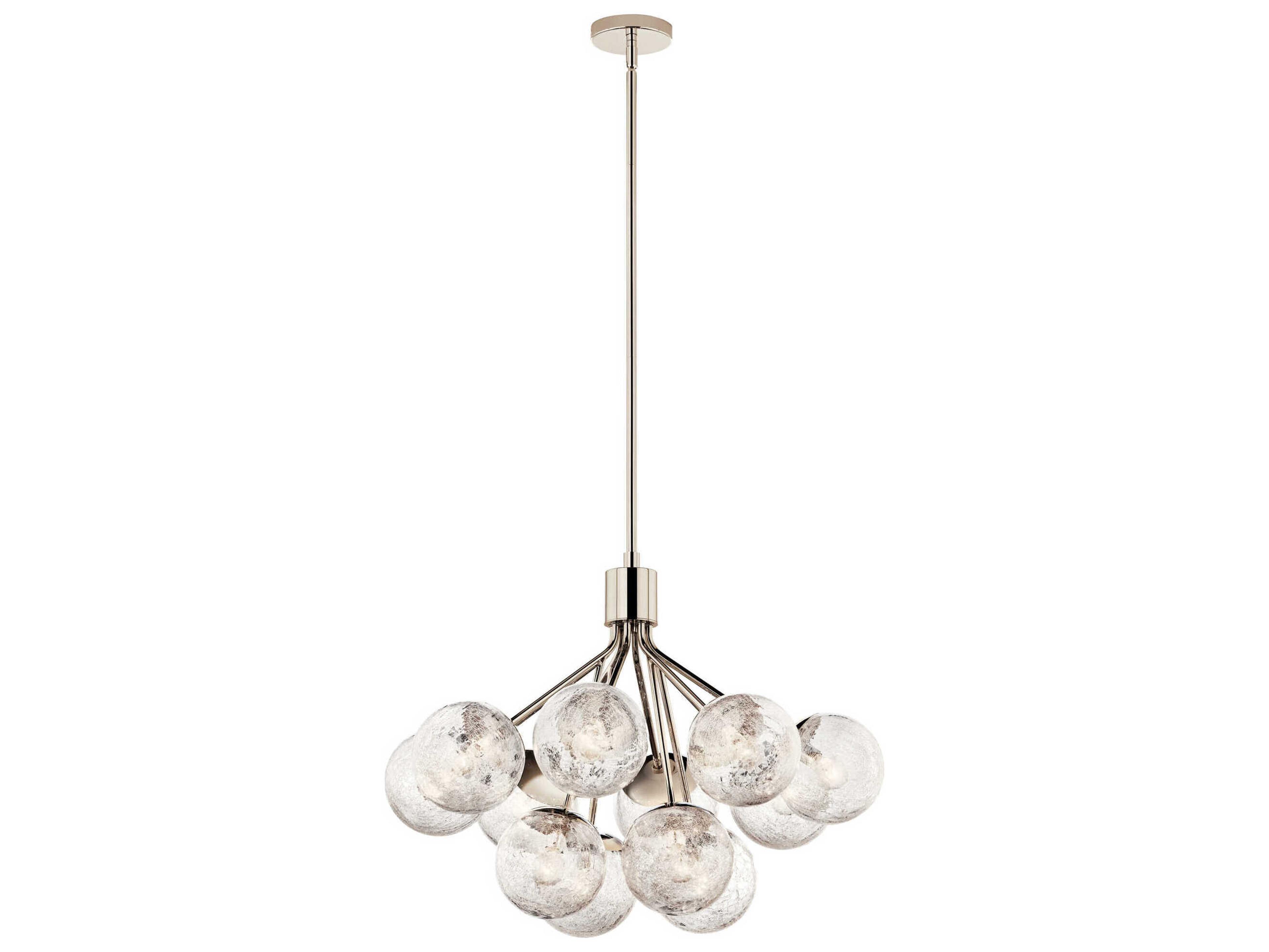 Silvarious 12-Light Polished Nickel Chandelier