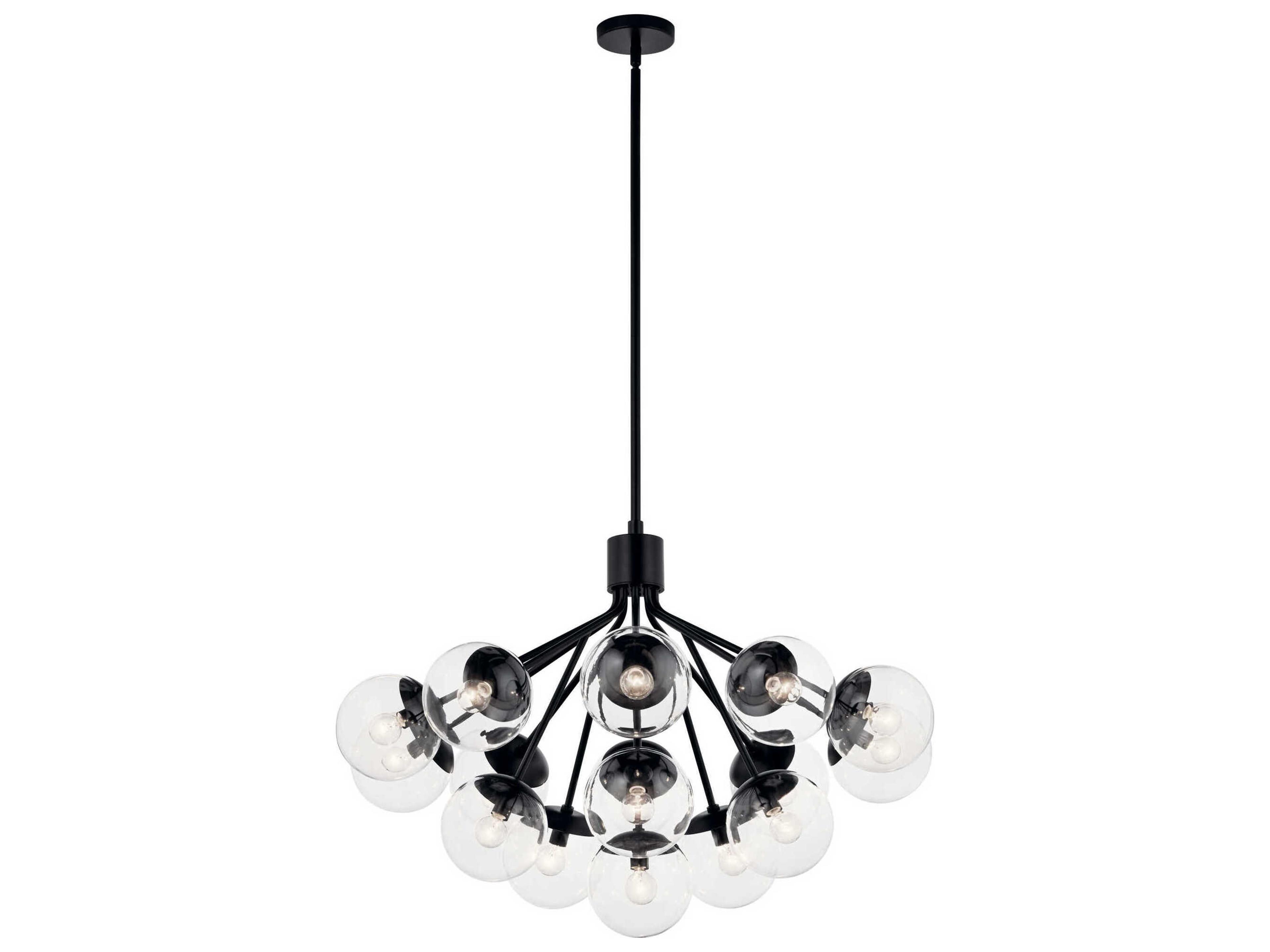 Silvarious 16-Light Black Chandelier