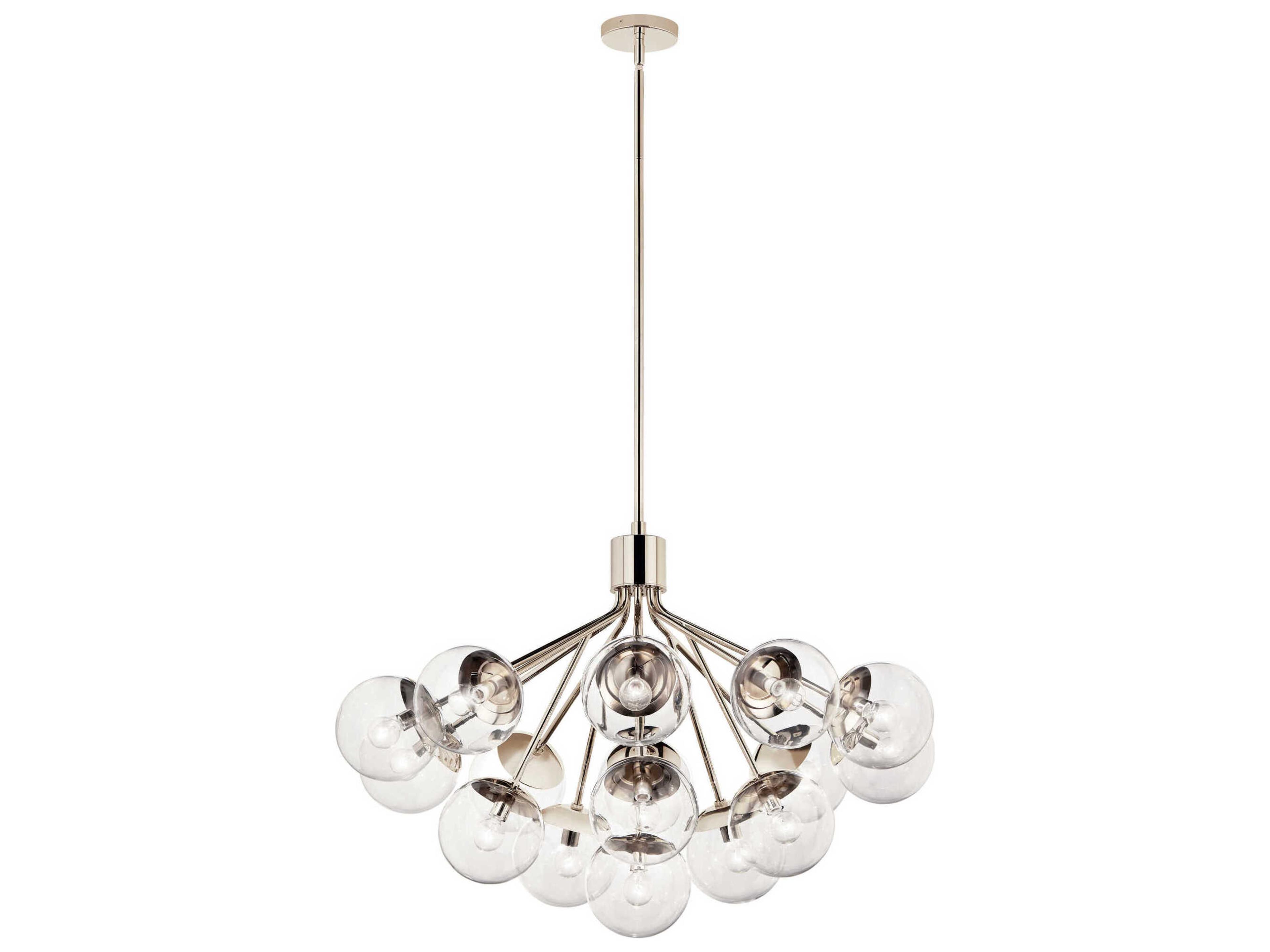 Silvarious 16-Light Polished Nickel Chandelier
