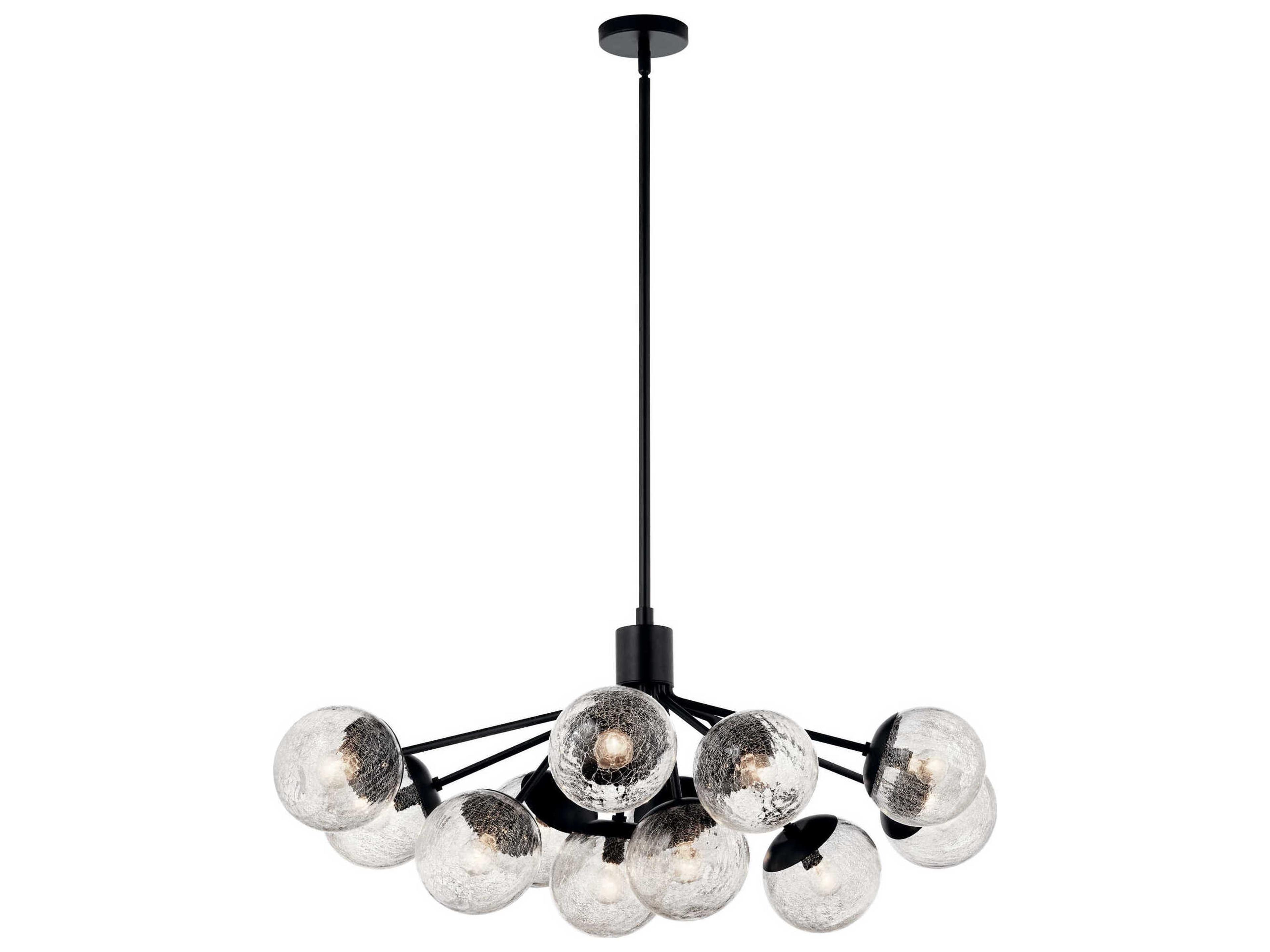 Silvarious 12-Light Black Chandelier