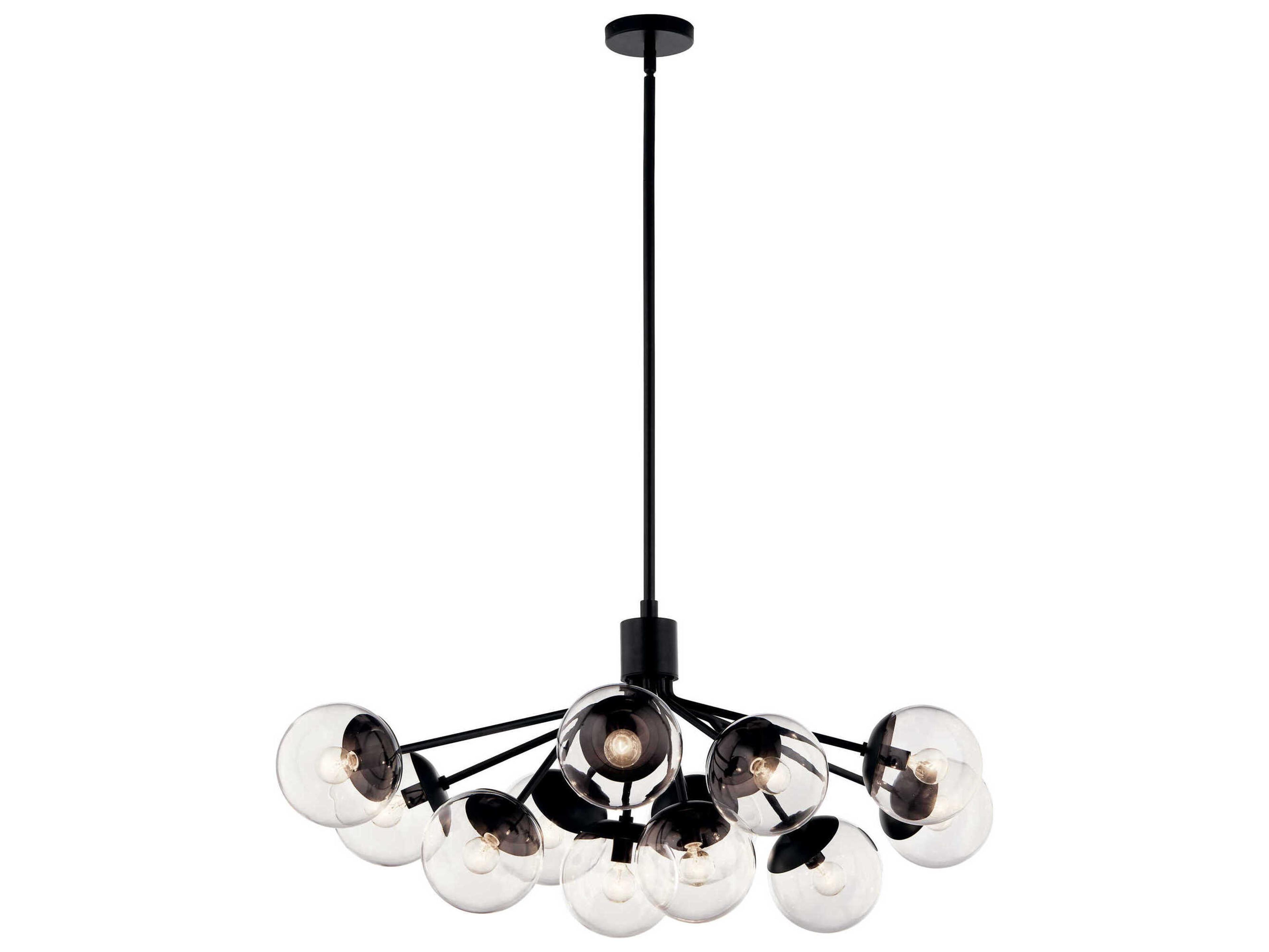 Silvarious 12-Light Black Chandelier