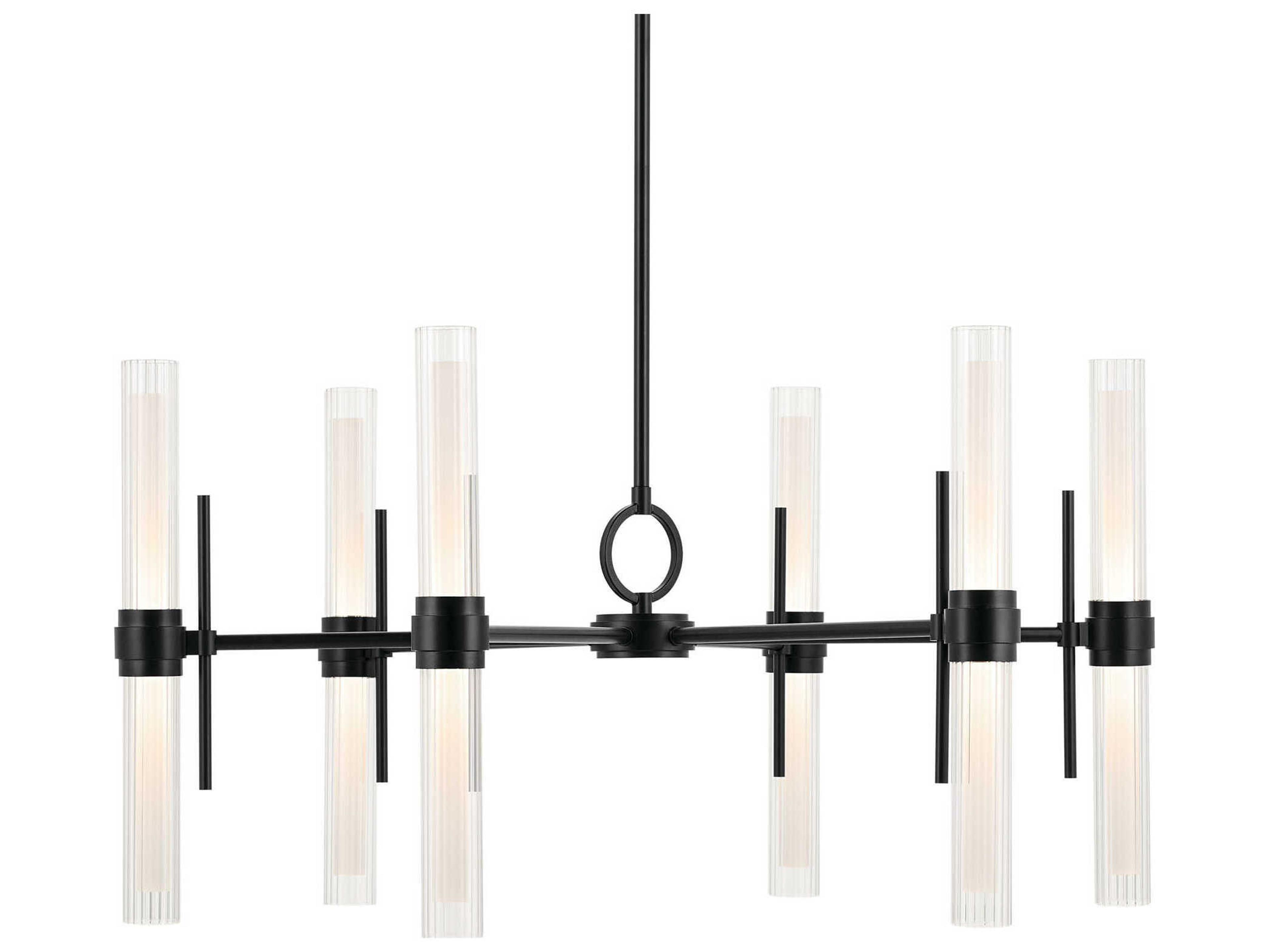 Kichler Riven 12-Light Black Cylinder Chandelier