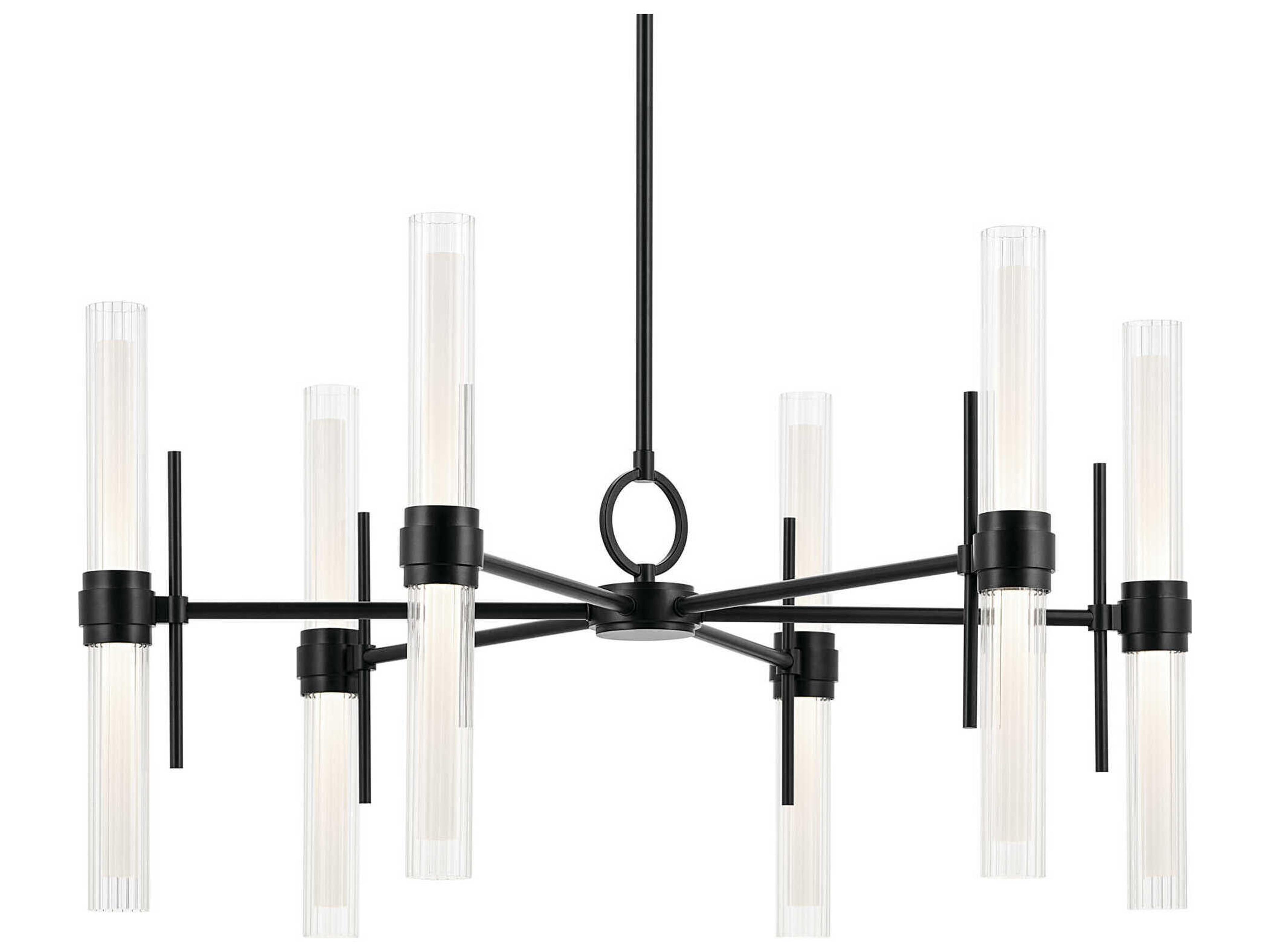 Kichler Riven 12-Light Black Cylinder Chandelier