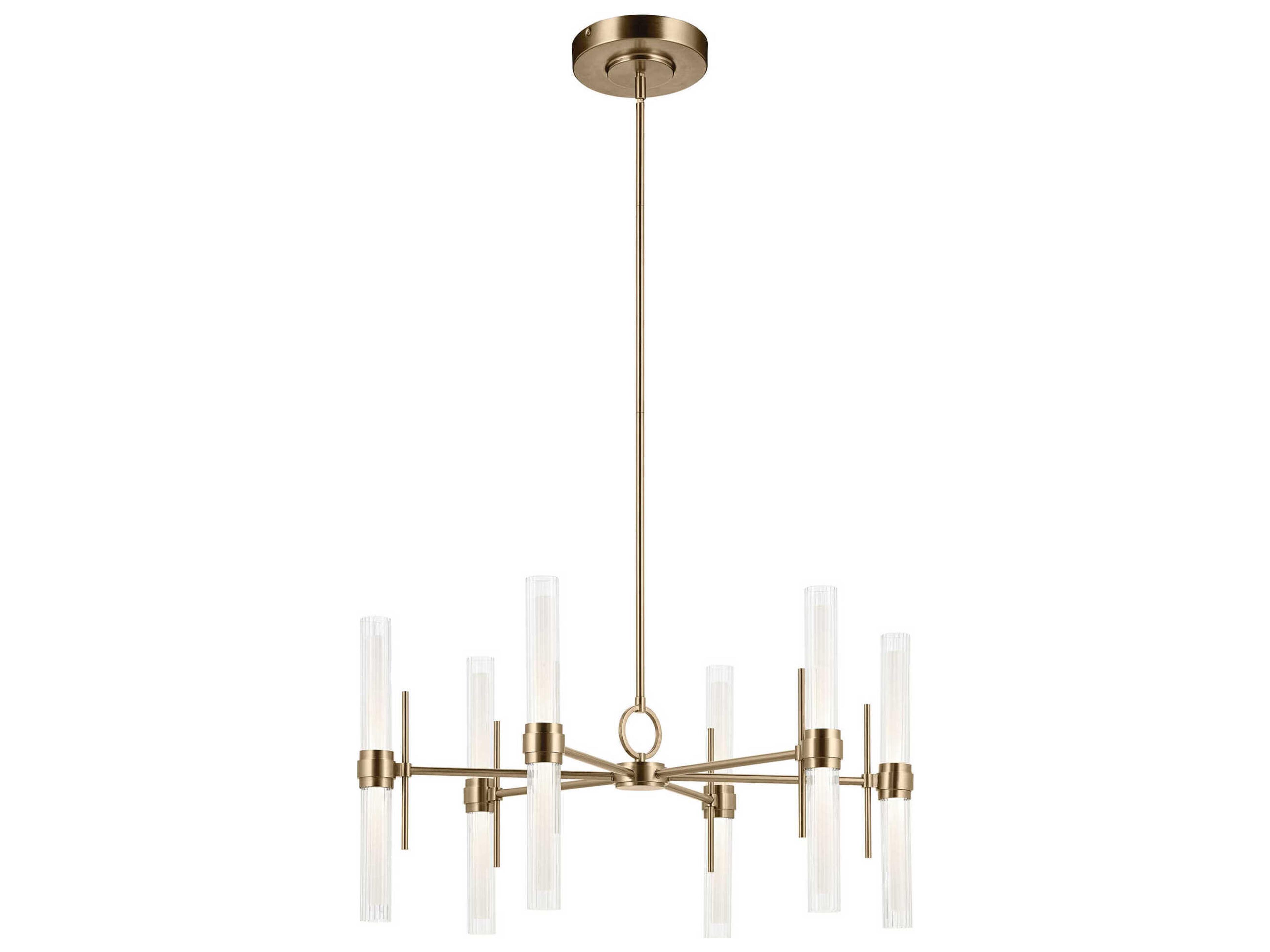 Riven 12-Light Champagne Bronze Cylinder Chandelier