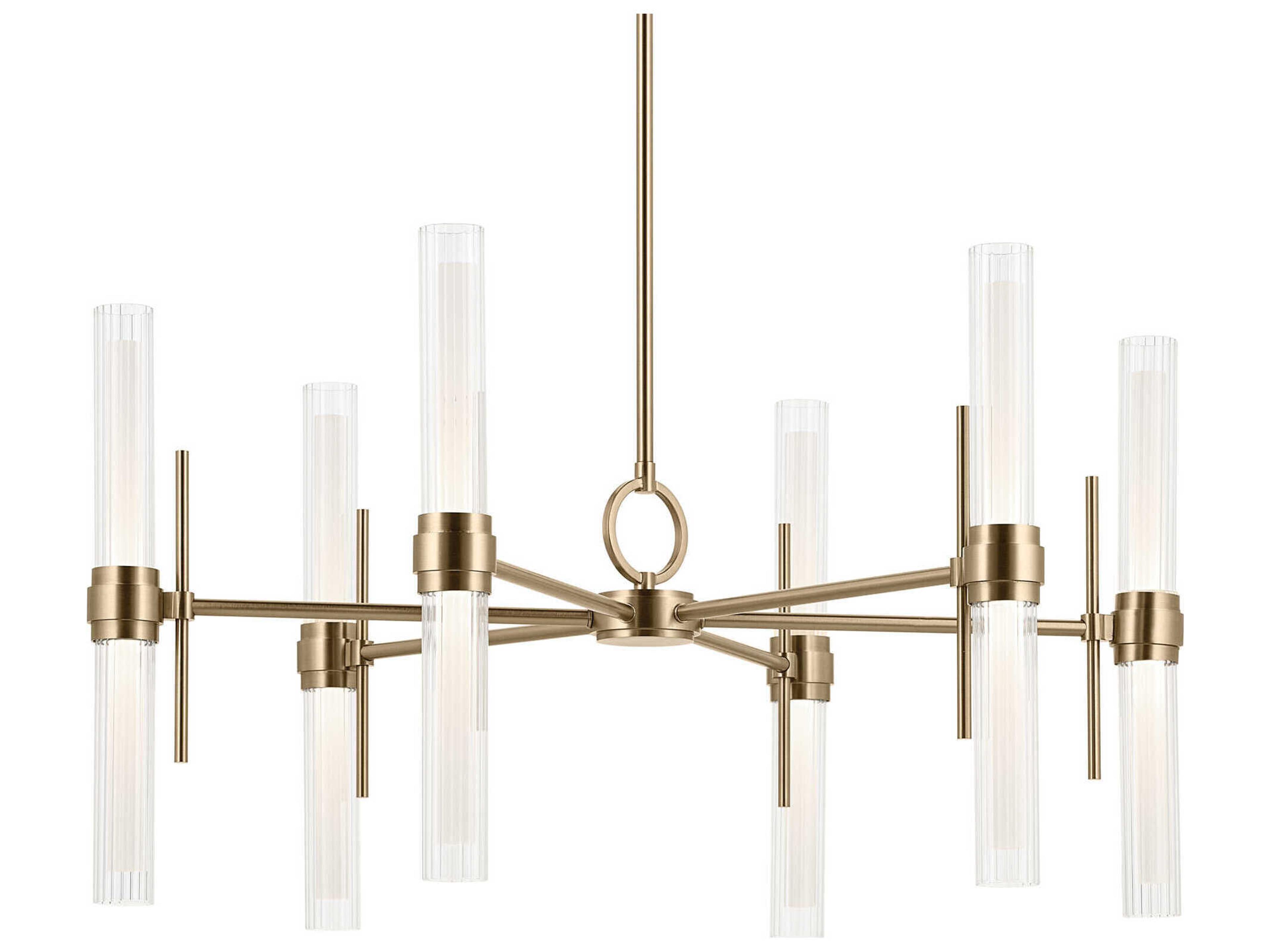 Kichler Riven 12-Light Champagne Bronze Cylinder Chandelier