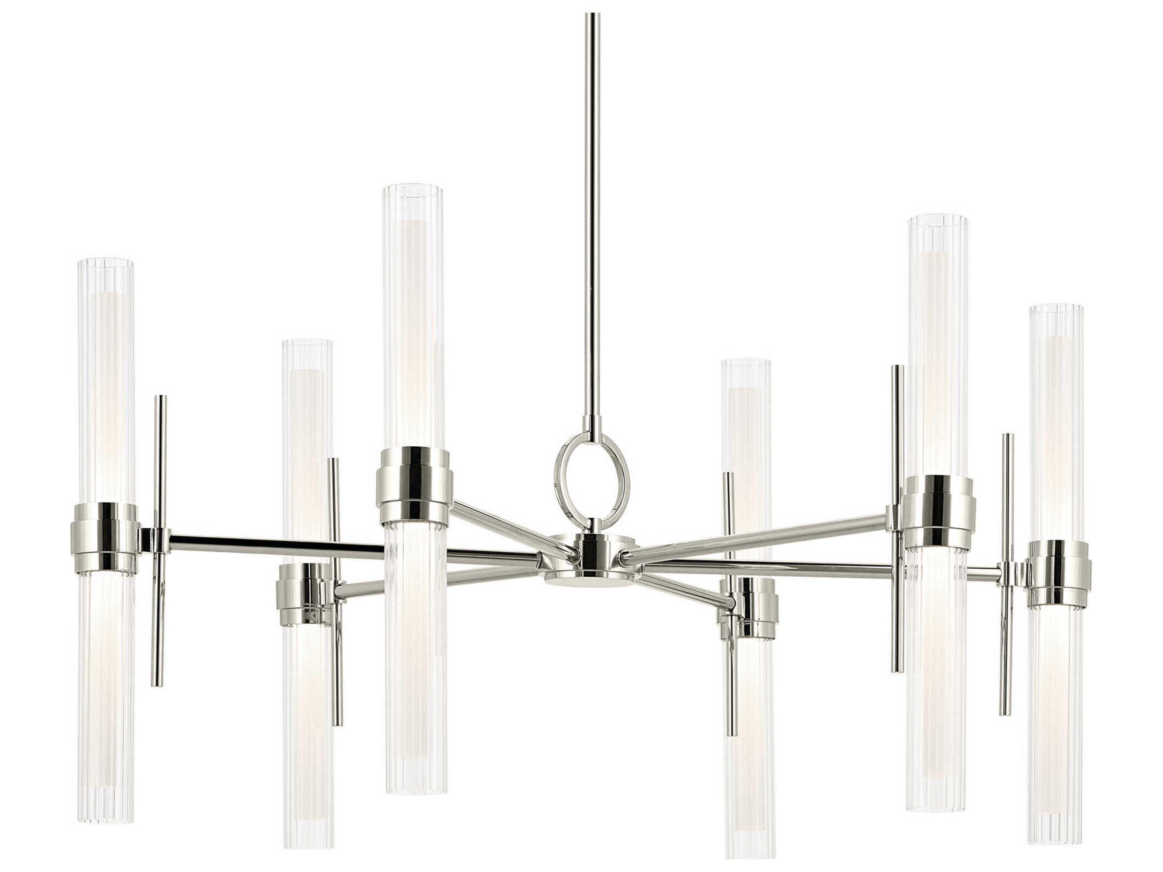 Kichler Riven 12-Light Polished Nickel Cylinder Chandelier
