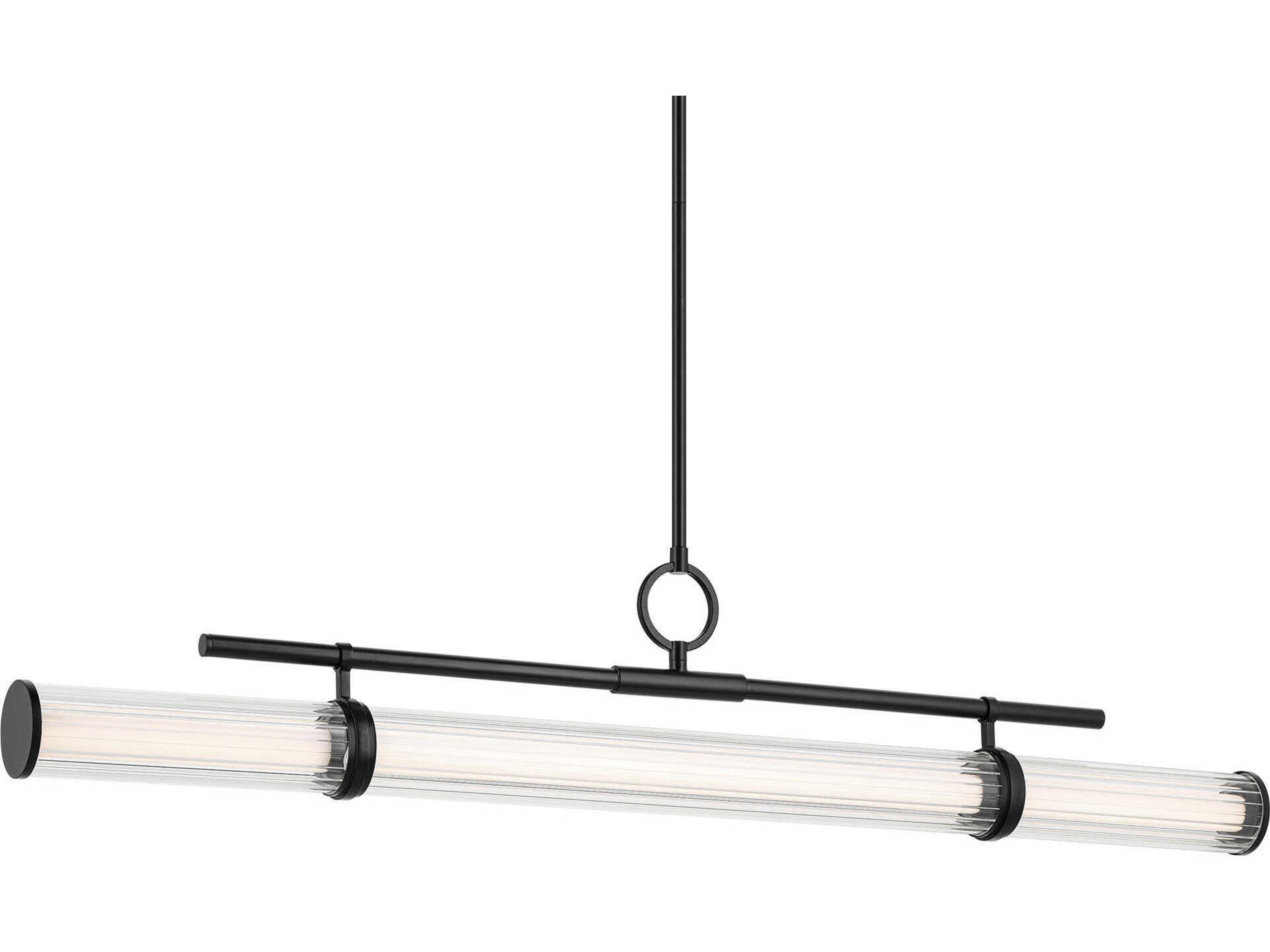 Kichler Riven 1-Light Black Linear Island Pendant