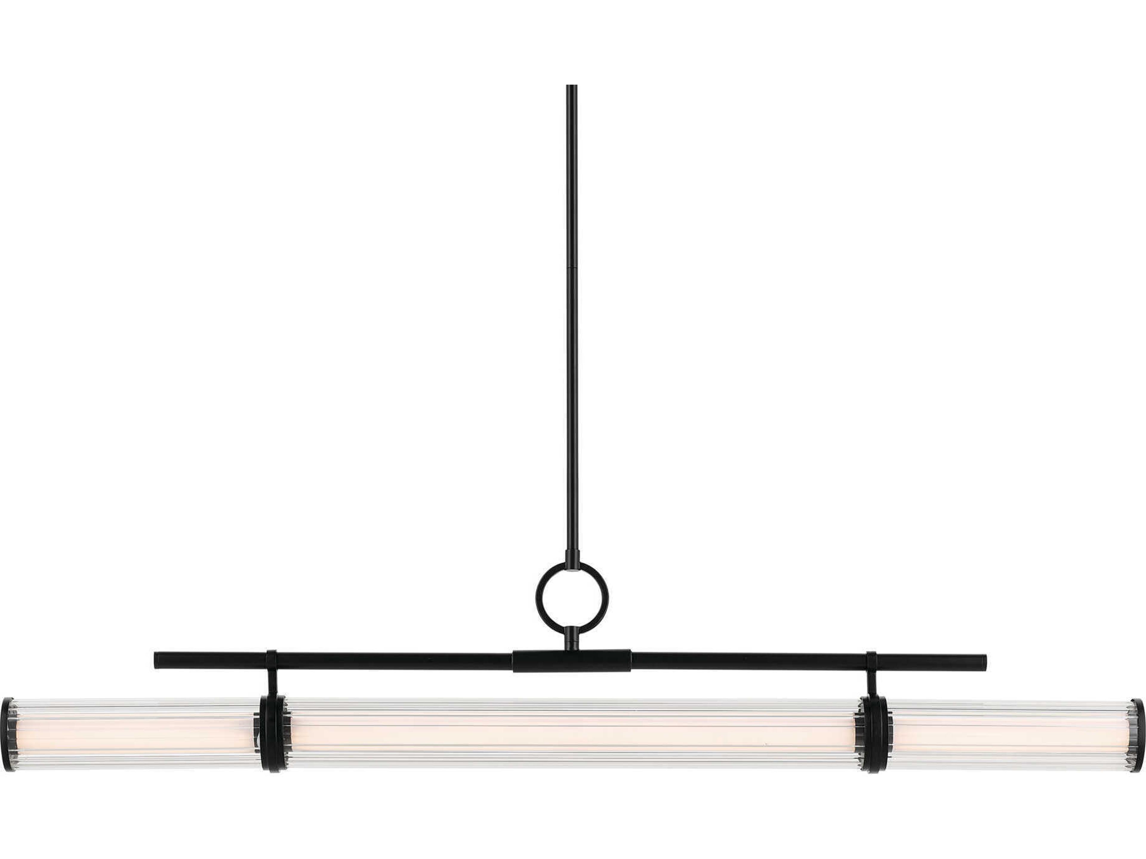 Kichler Riven 1-Light Black Linear Island Pendant