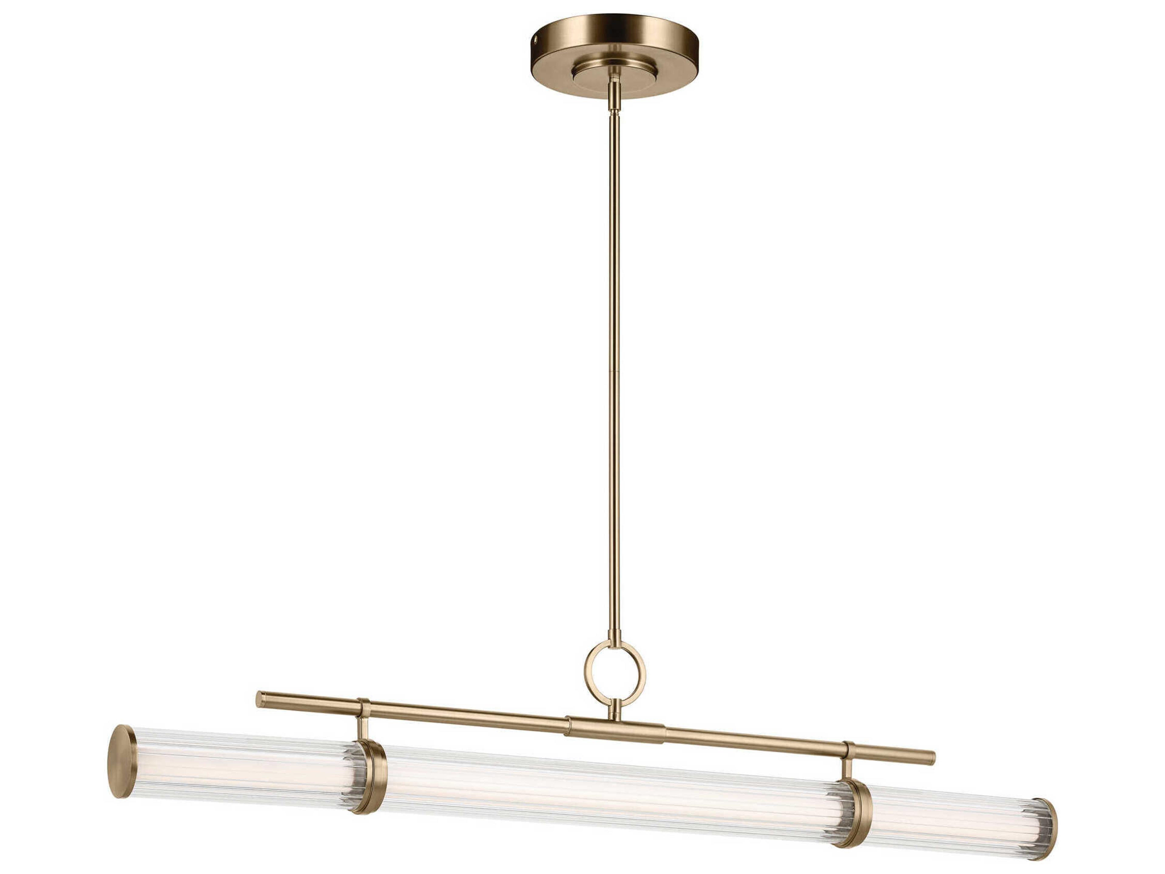 Riven 1-Light Champagne Bronze Linear Island Pendant