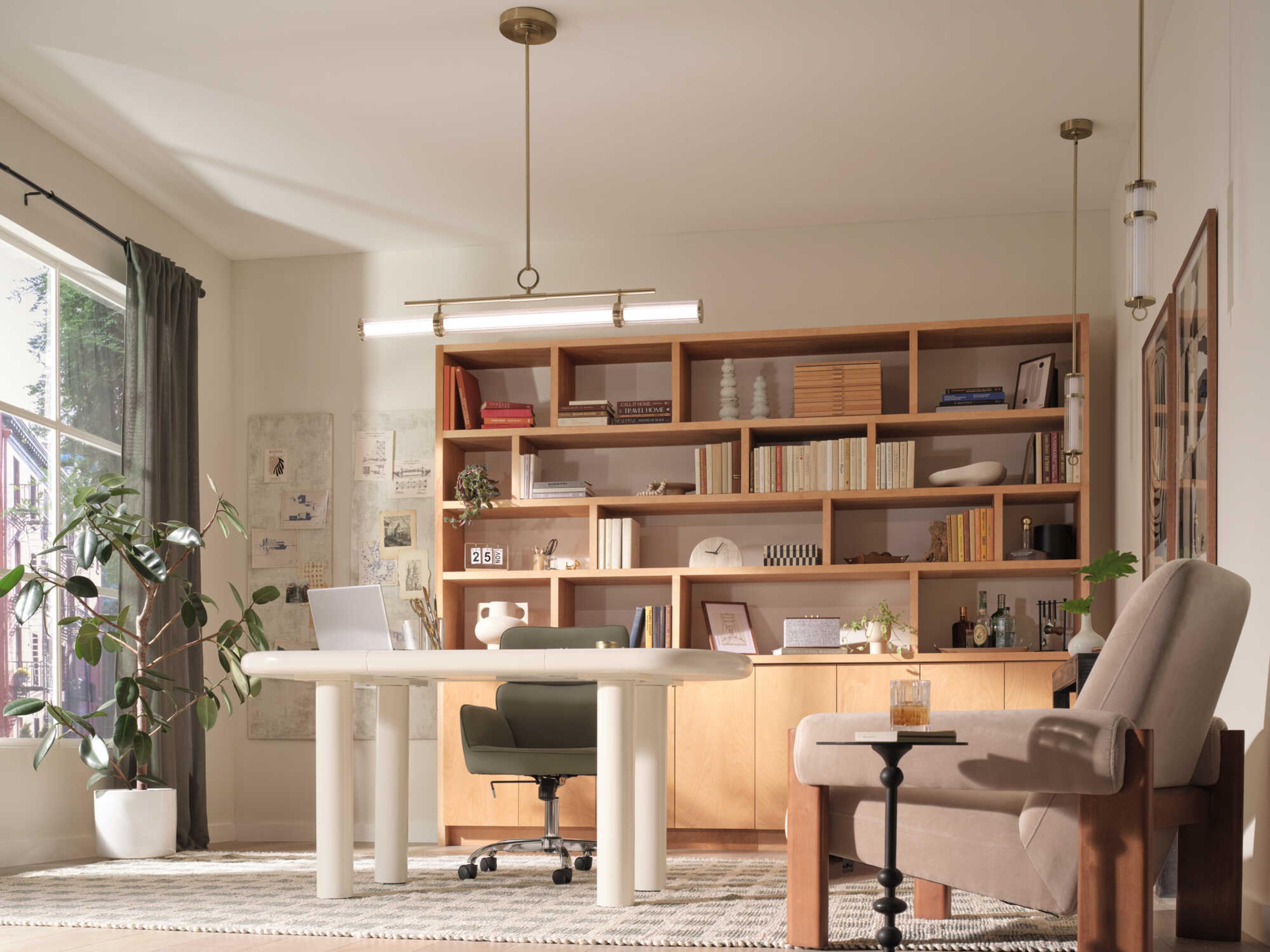 Kichler Riven 1-Light Champagne Bronze Linear Island Pendant