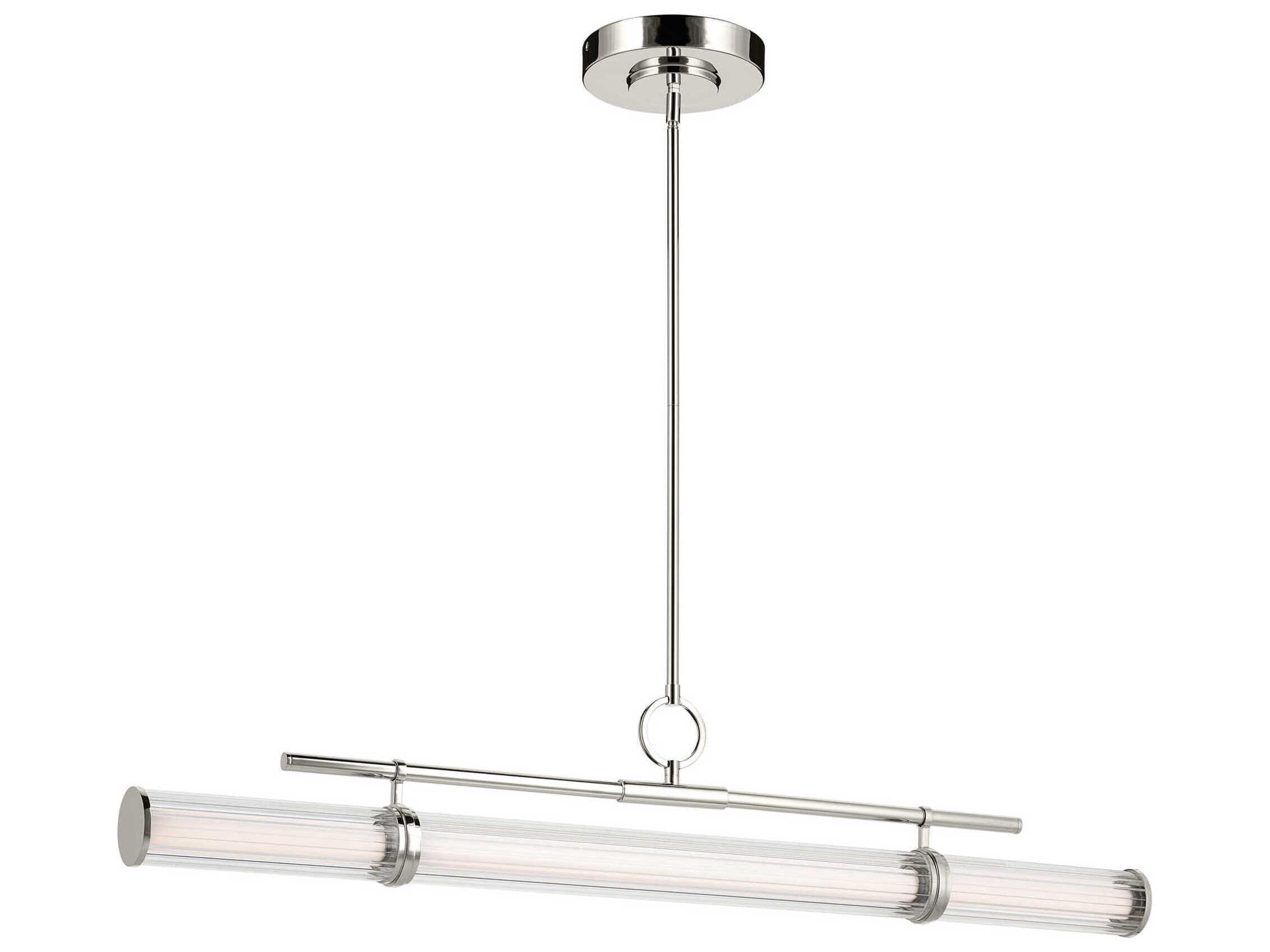 Riven 1-Light Polished Nickel Linear Island Pendant