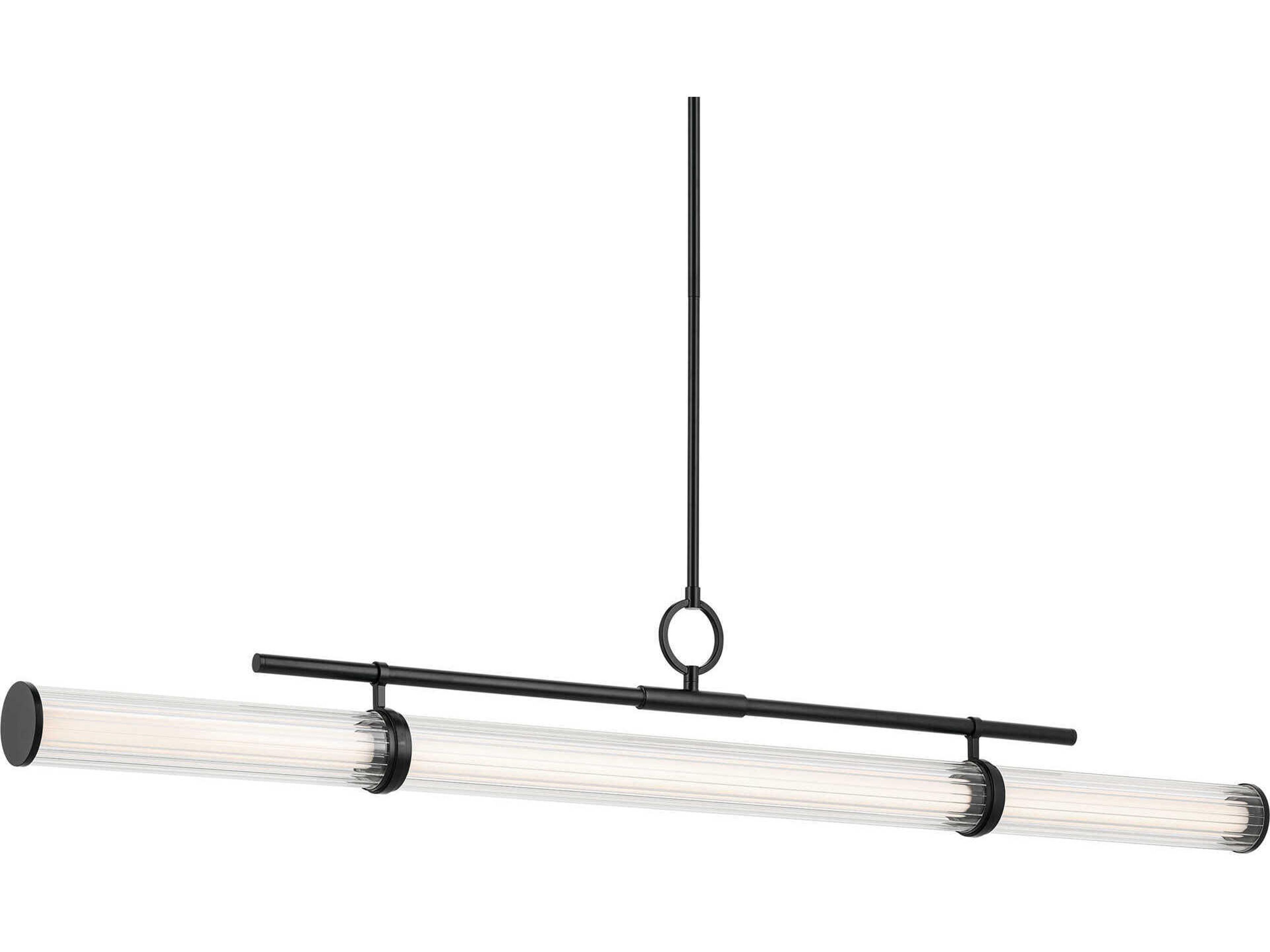 Kichler Riven 1-Light Black Linear Island Pendant