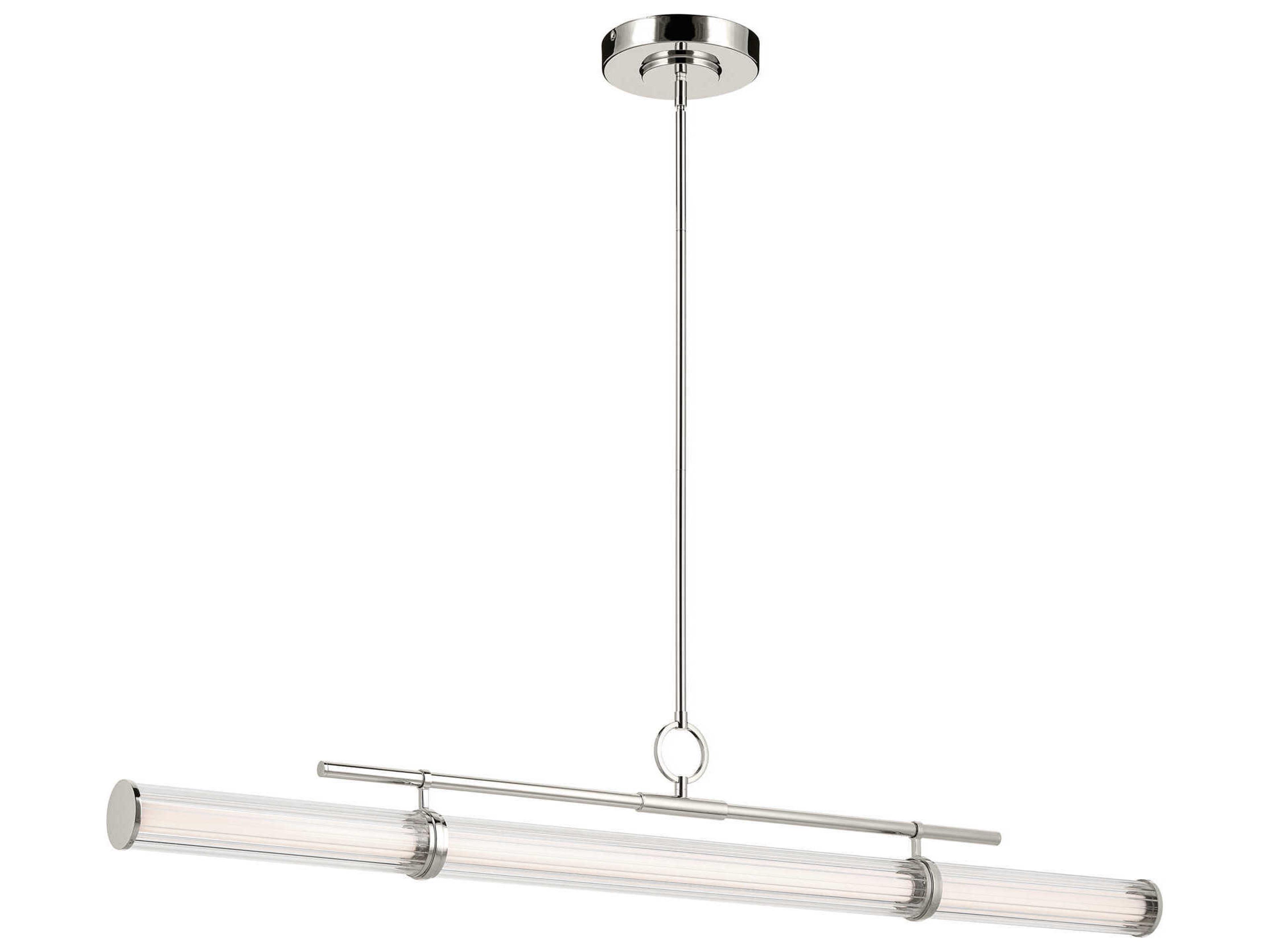 Riven 1-Light Polished Nickel Linear Island Pendant