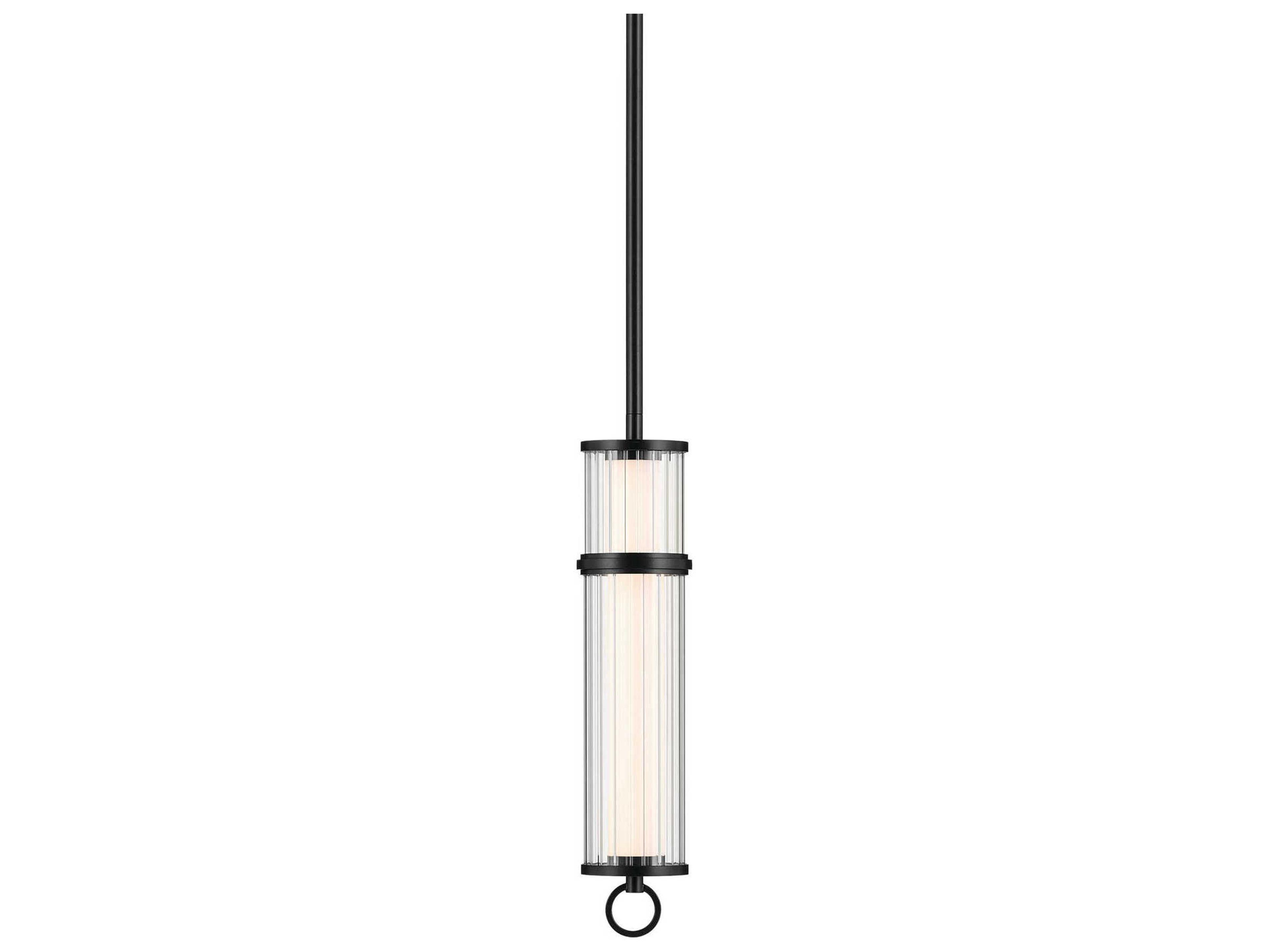 Kichler Riven 1-Light Black Cylinder Mini Pendant