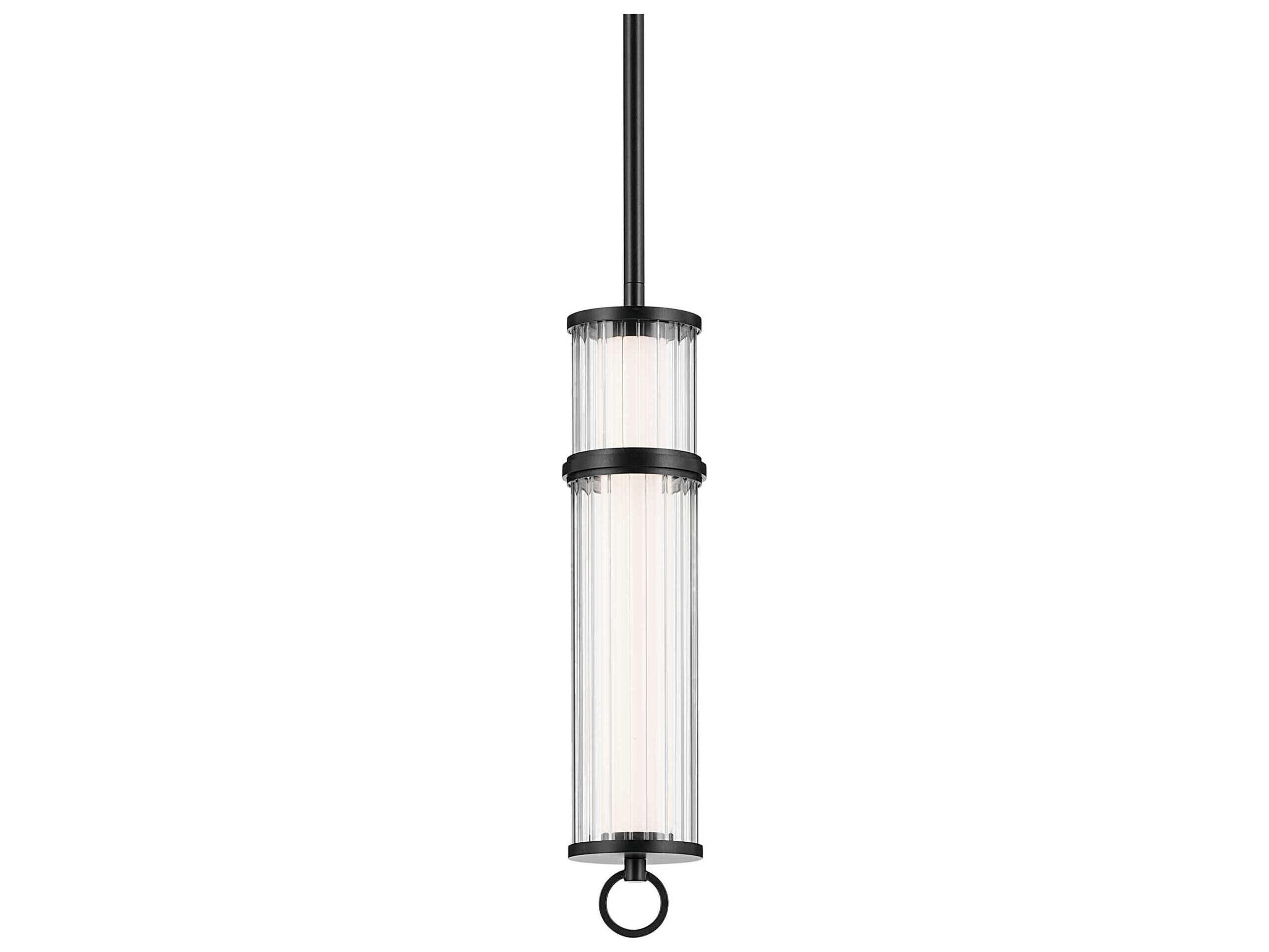 Kichler Riven 1-Light Black Cylinder Mini Pendant