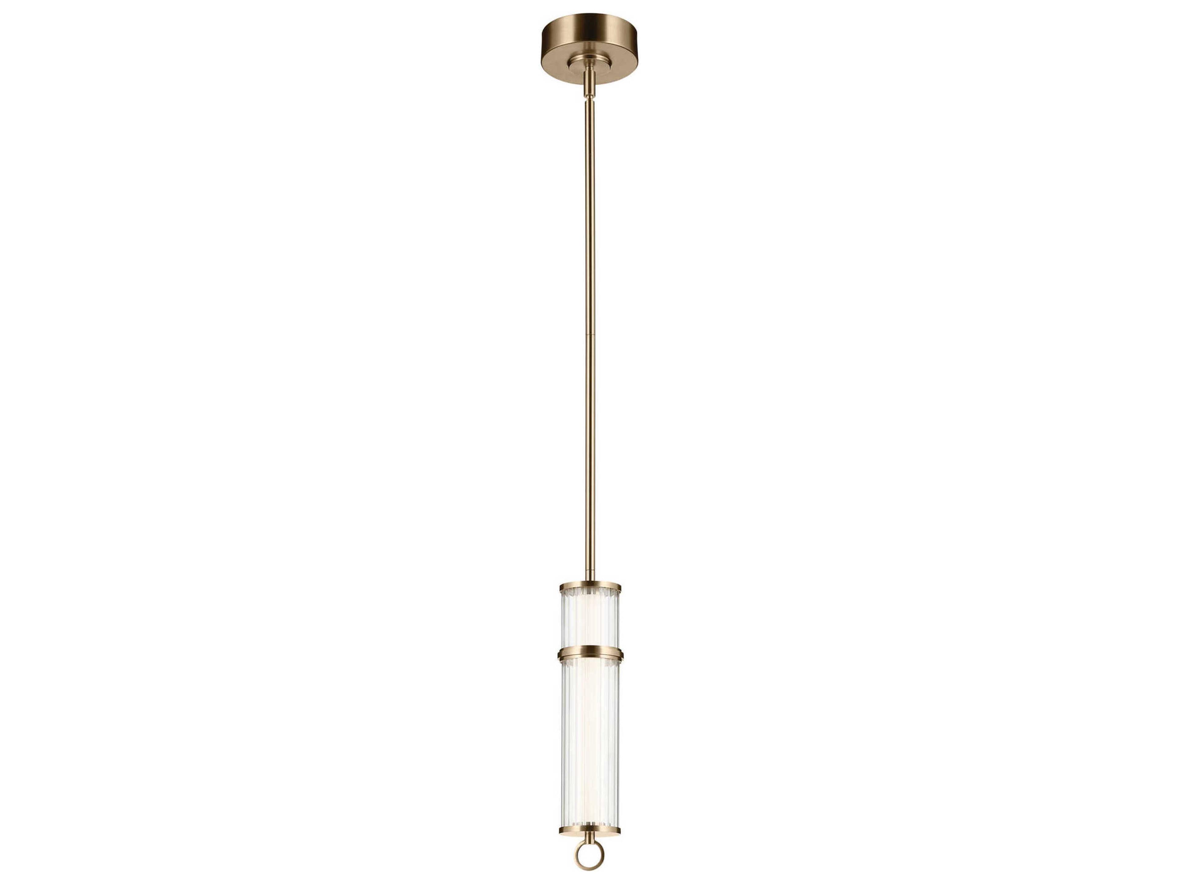 Riven 1-Light Champagne Bronze Cylinder Mini Pendant