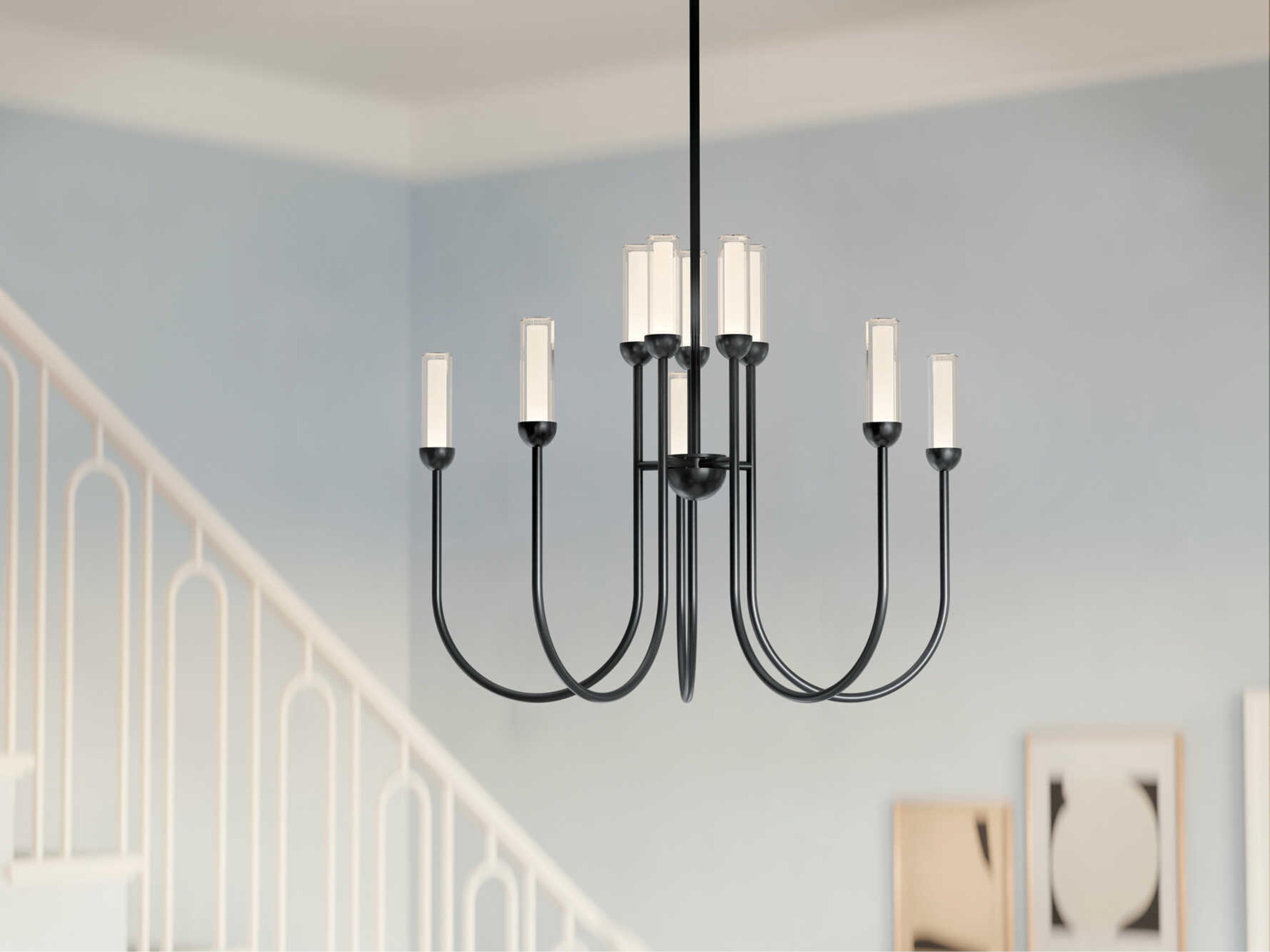 Kichler Moraine 10-Light Black Cylinder Chandelier