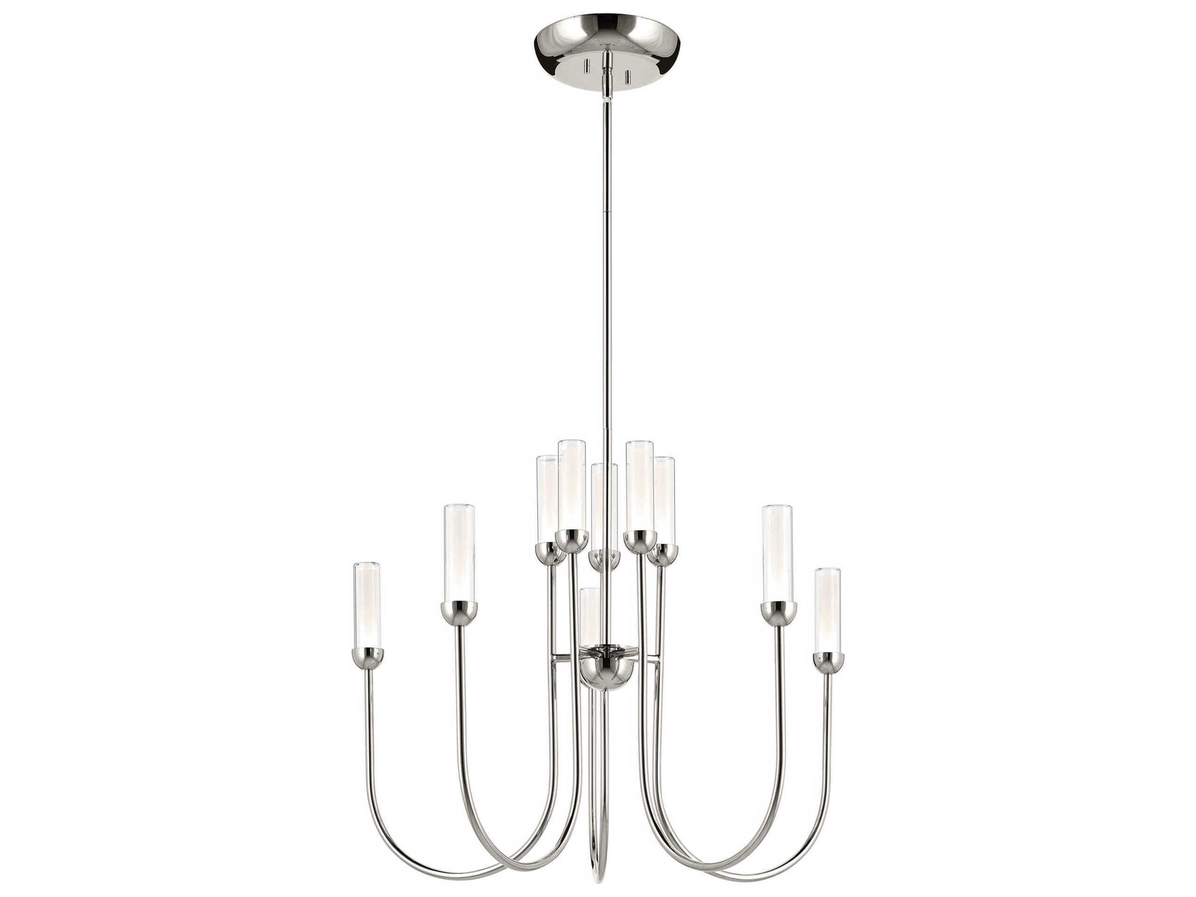 Moraine 10-Light Polished Nickel Cylinder Chandelier