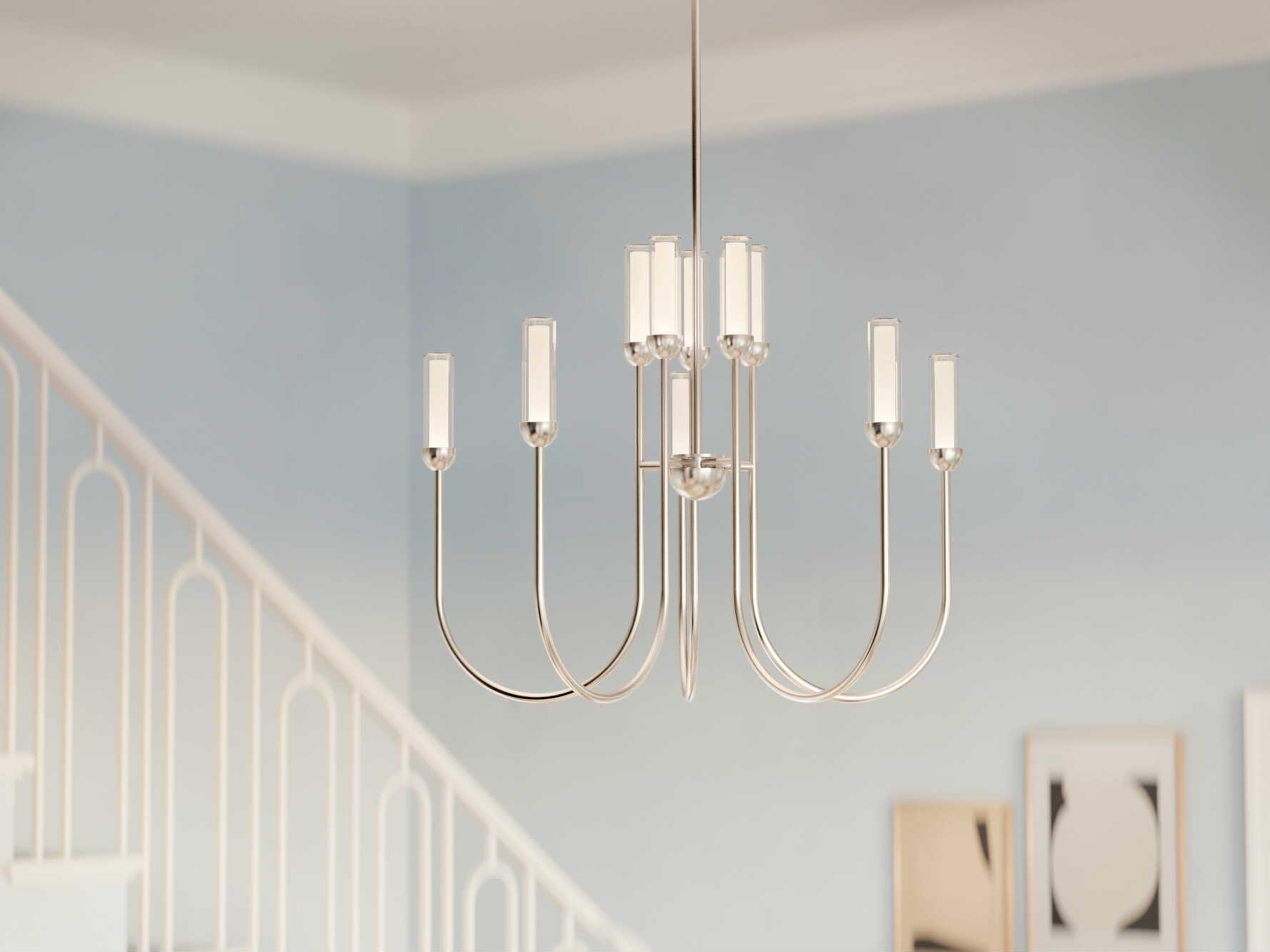 Kichler Moraine 10-Light Polished Nickel Cylinder Chandelier