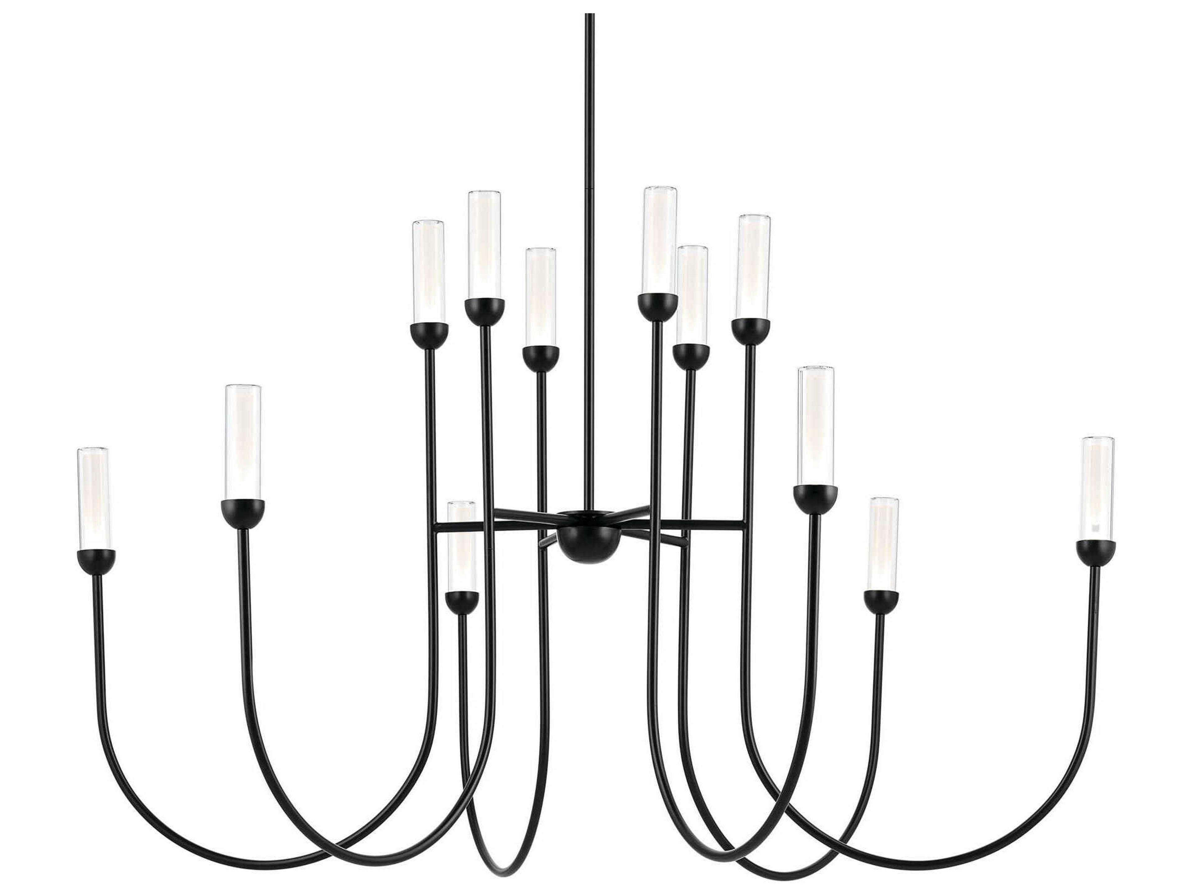 Kichler Moraine 12-Light Black Cylinder Chandelier