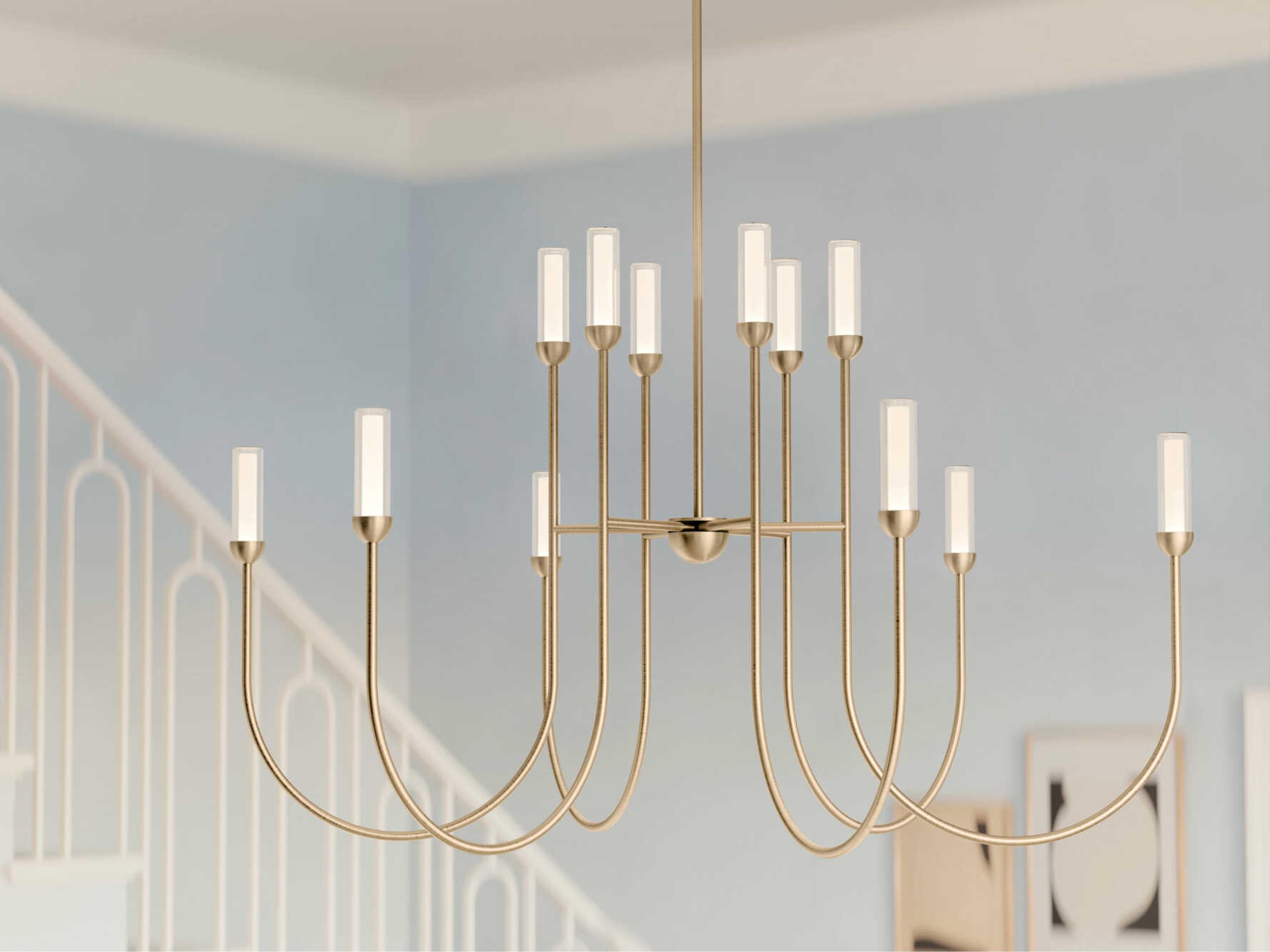 Kichler Moraine 12-Light Champagne Bronze Cylinder Chandelier