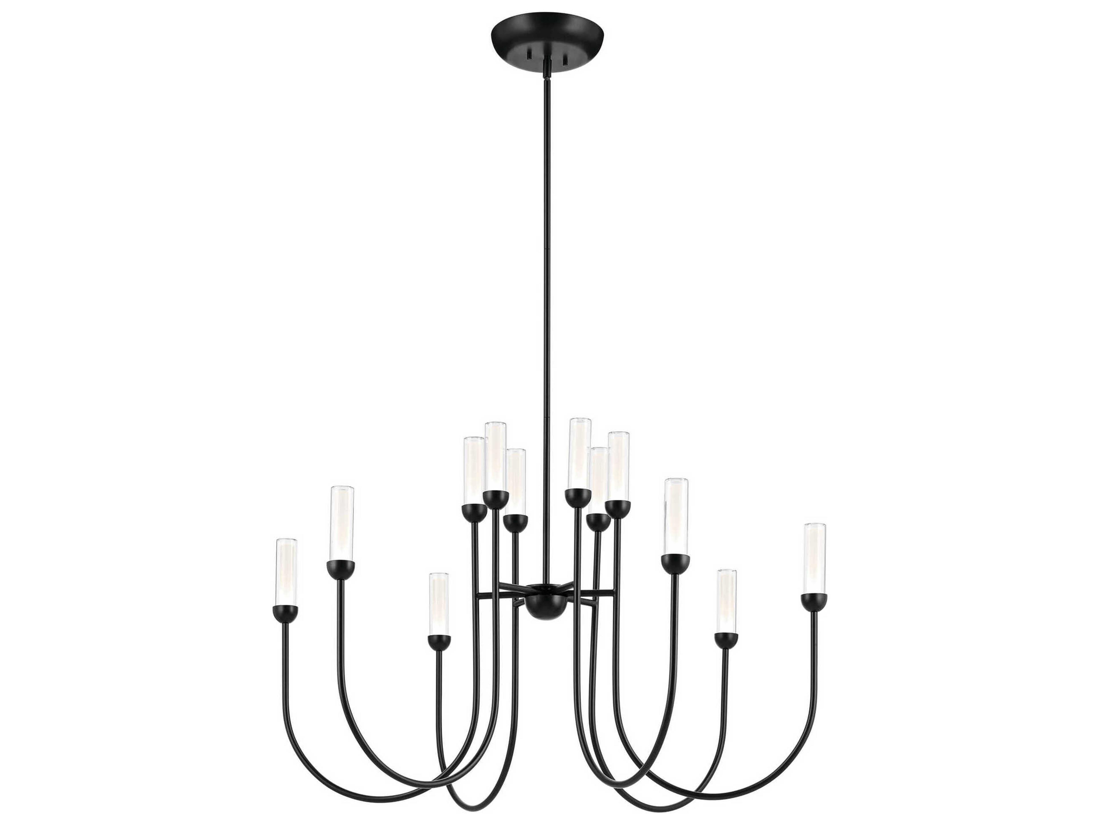 Moraine 12-Light Black Cylinder Chandelier