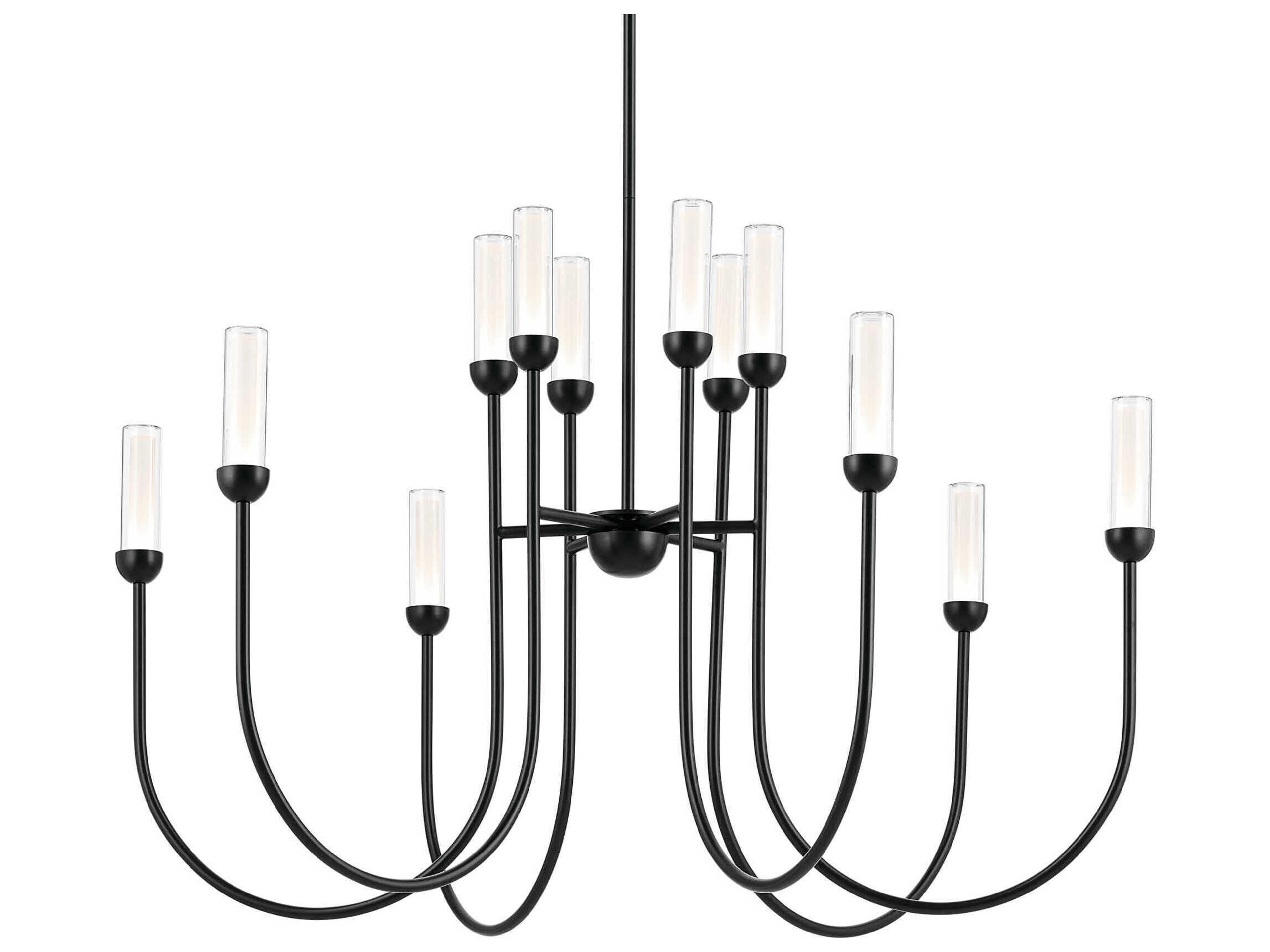 Kichler Moraine 12-Light Black Cylinder Chandelier