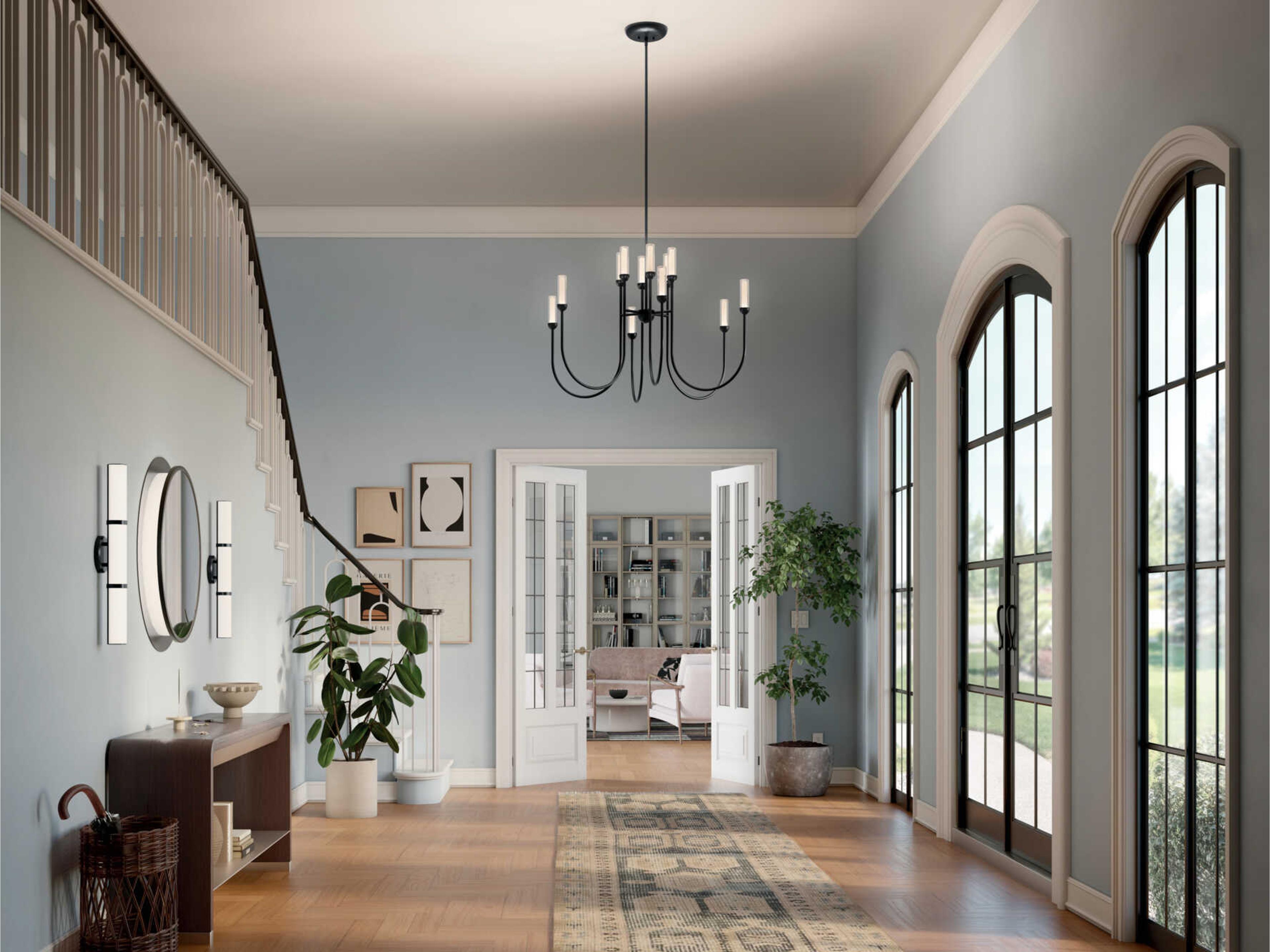 Kichler Moraine 12-Light Black Cylinder Chandelier