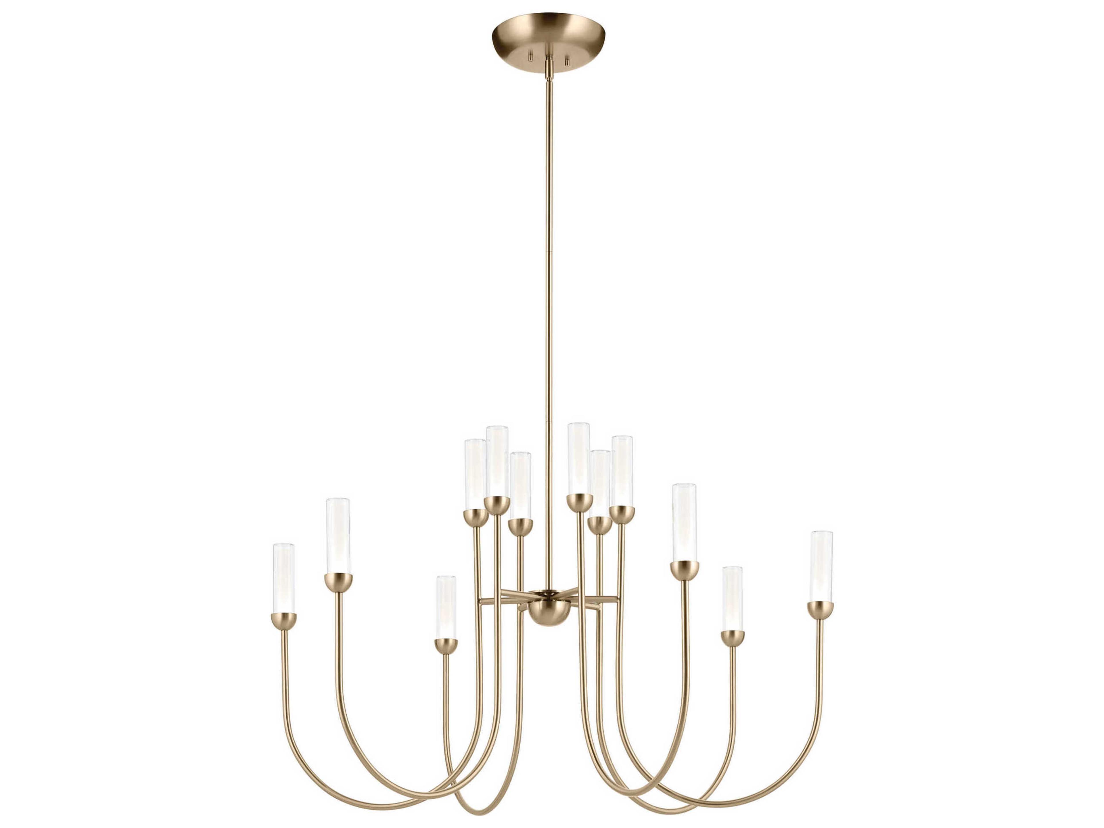 Moraine 12-Light Champagne Bronze Cylinder Chandelier