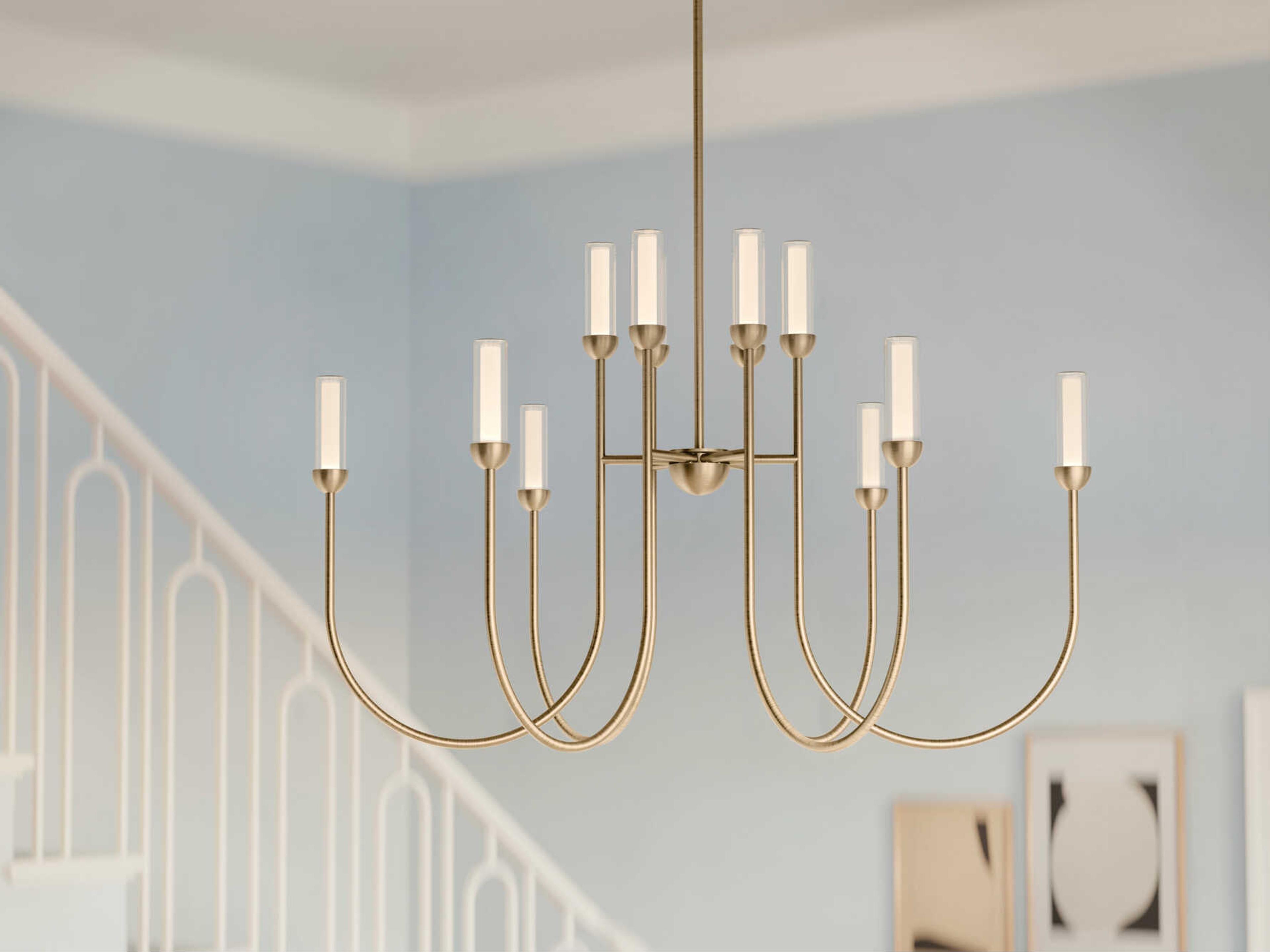 Kichler Moraine 12-Light Champagne Bronze Cylinder Chandelier