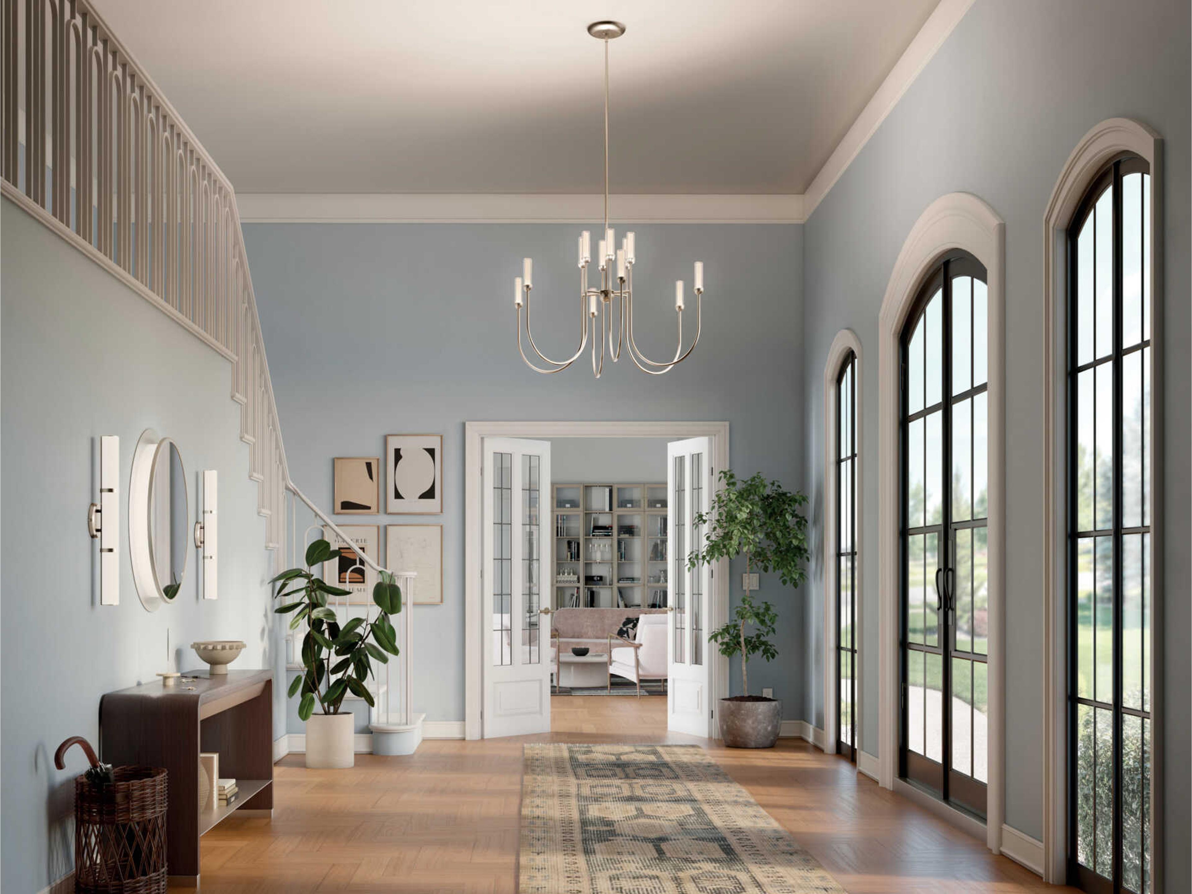 Kichler Moraine 12-Light Polished Nickel Cylinder Chandelier