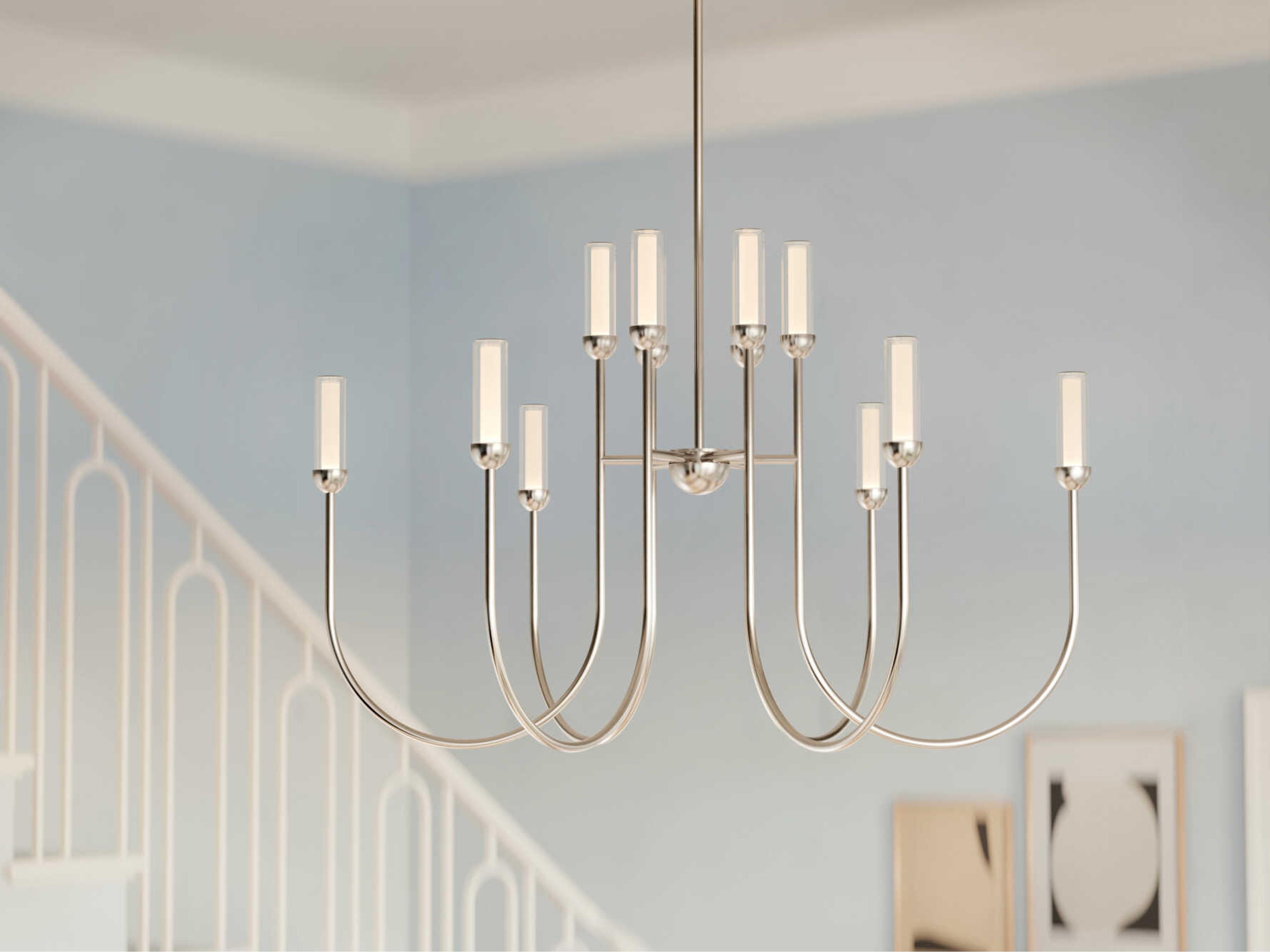 Kichler Moraine 12-Light Polished Nickel Cylinder Chandelier
