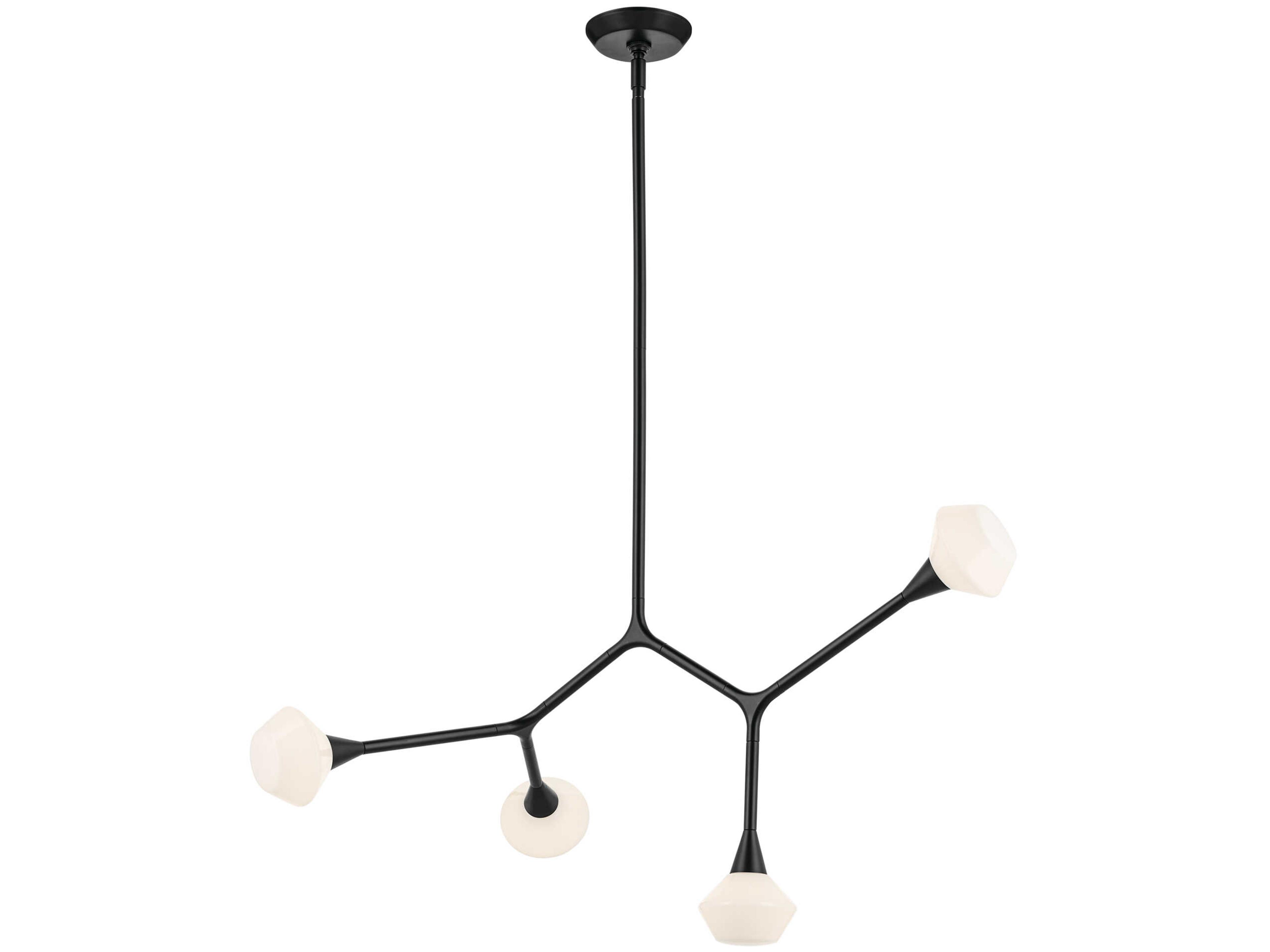 Cassius 4-Light Black Geometric Island Pendant