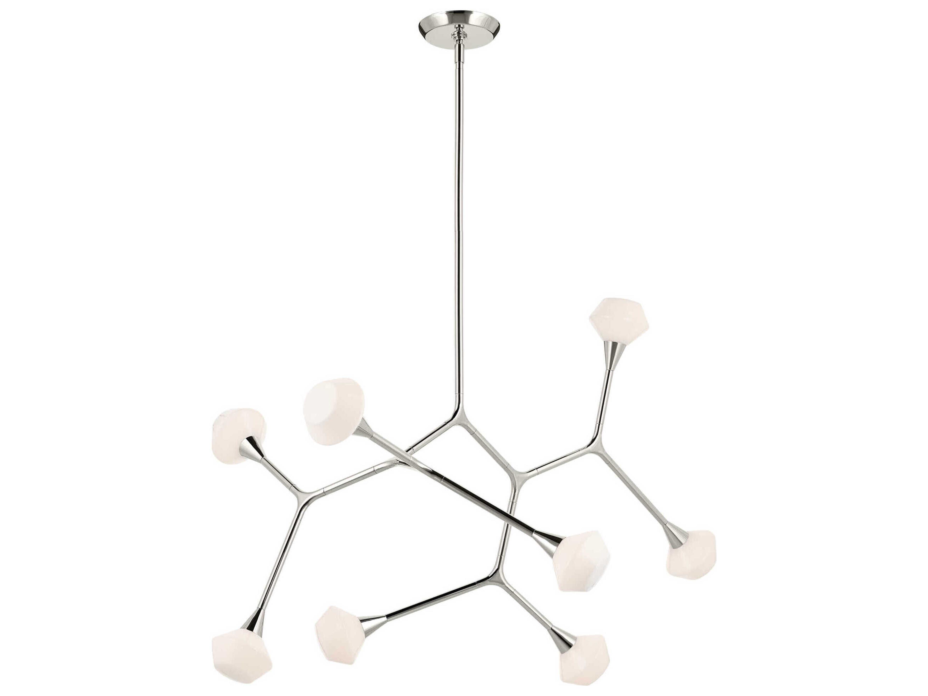 Cassius 8-Light Polished Nickel Geometric Island Pendant