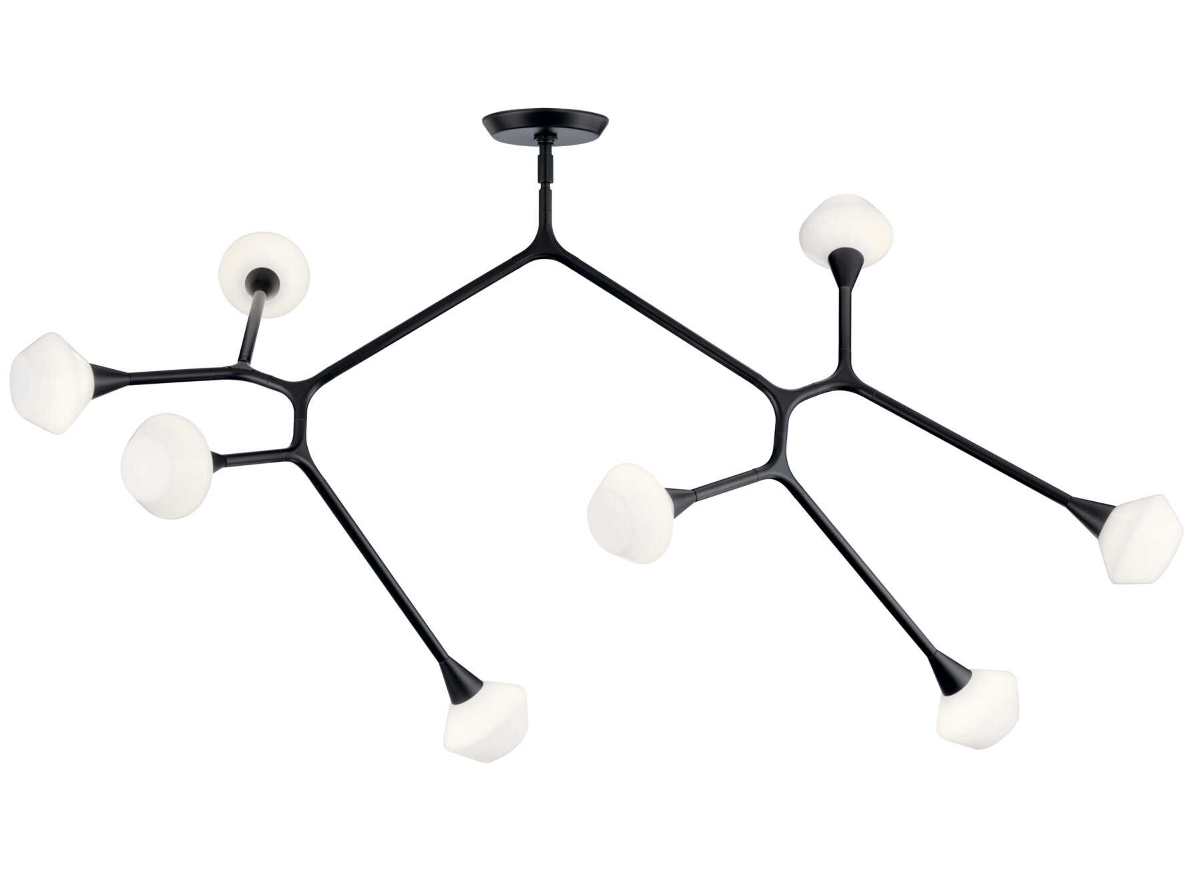 Kichler Cassius 8-Light Black Geometric Island Pendant