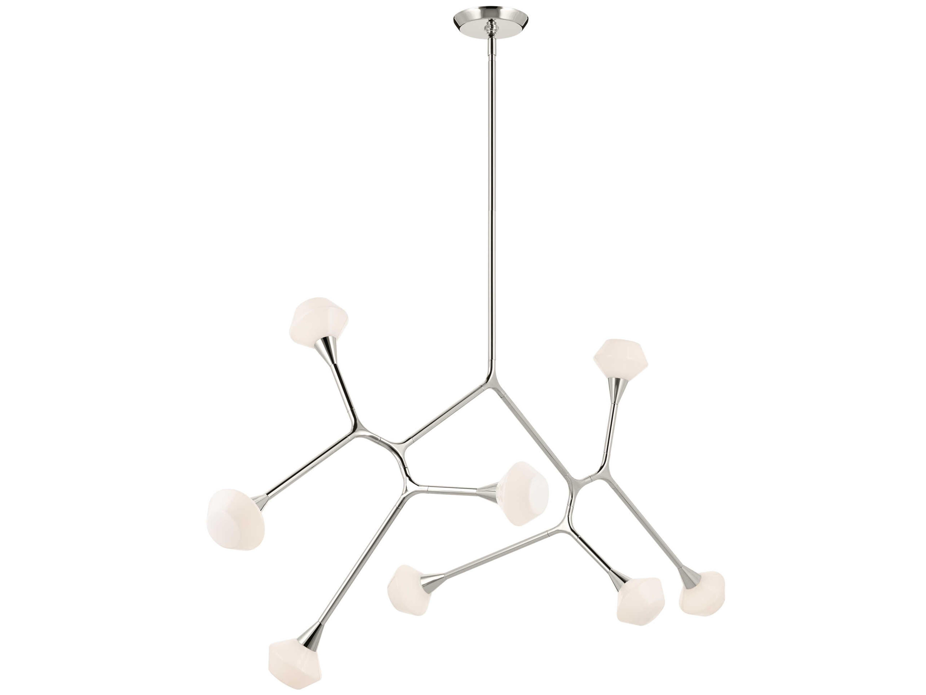 Cassius 8-Light Polished Nickel Geometric Island Pendant